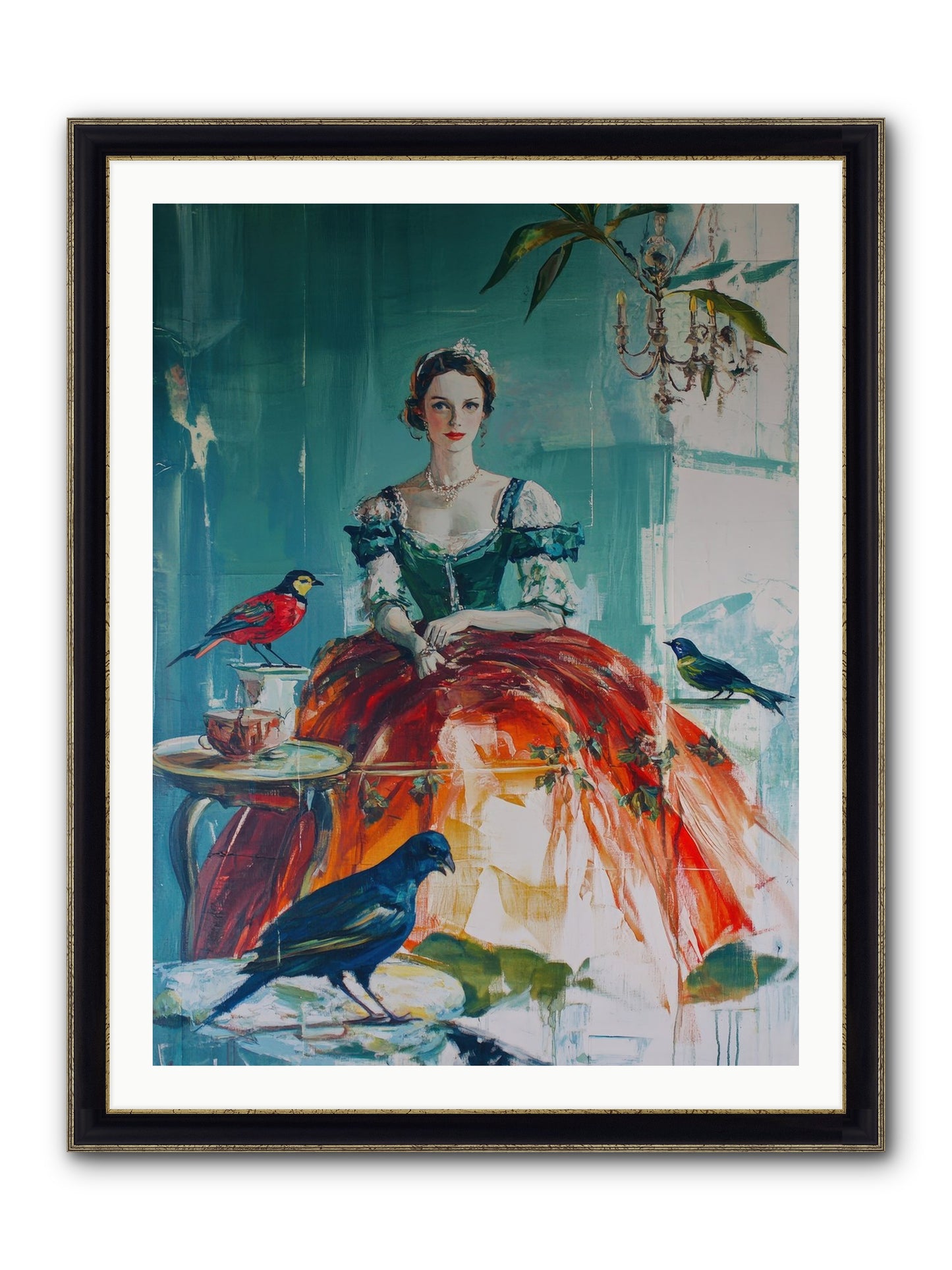 Ophelia Hawthorne Framed Print - Black & Gold 30x40