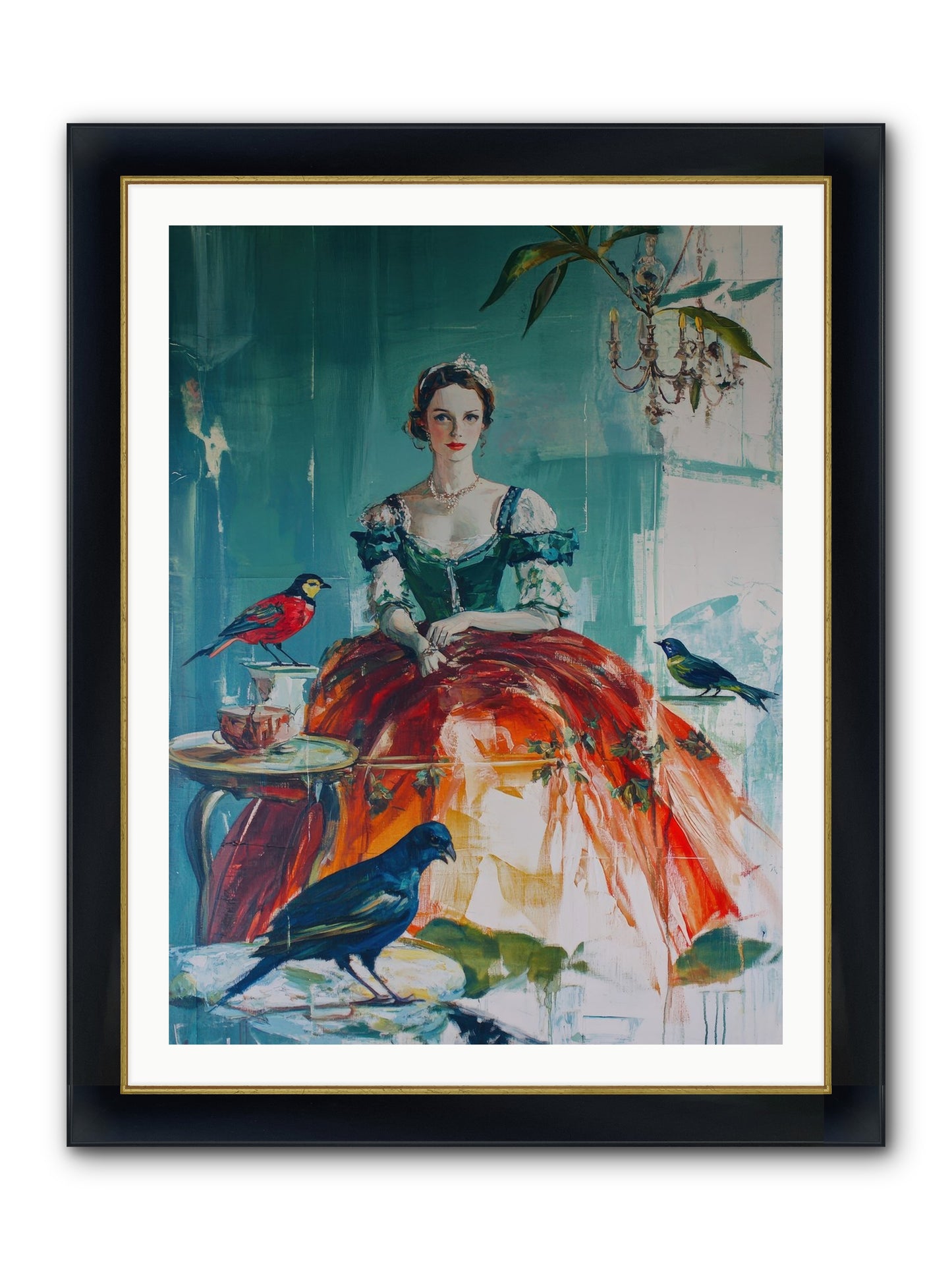 Ophelia Hawthorne Framed Print - Wide Black w/Gold 30x40