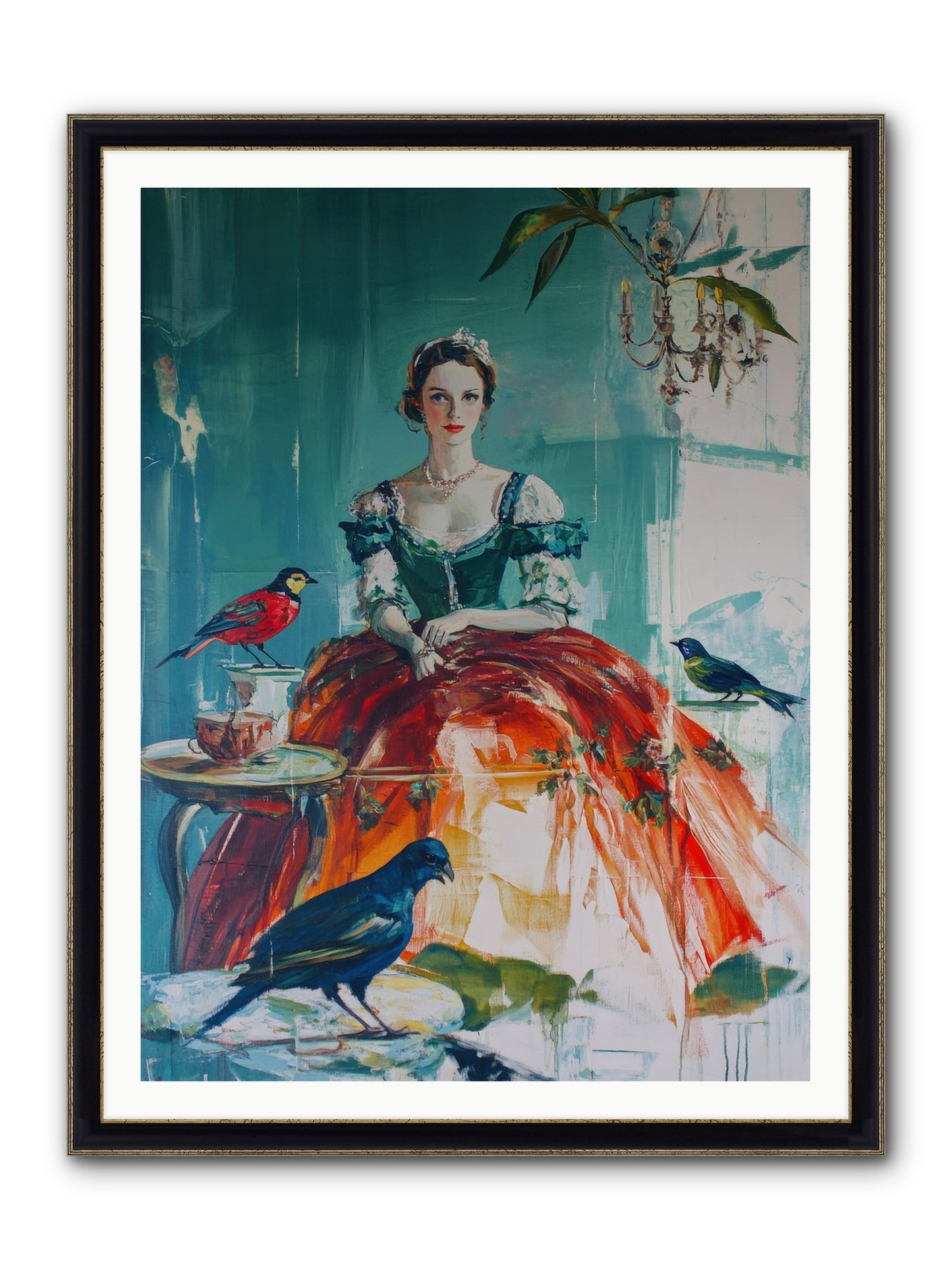 Ophelia Hawthorne Framed Print - Black & Gold 36x48