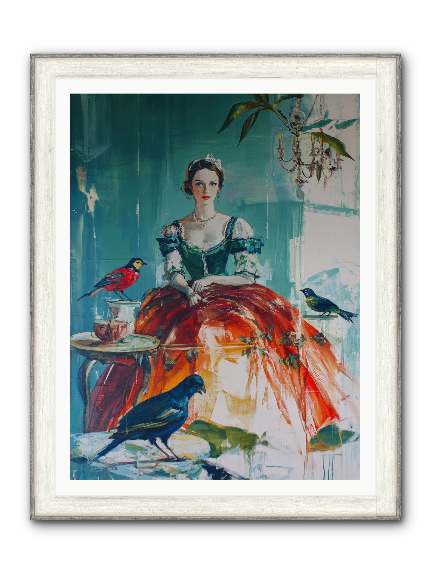 Ophelia Hawthorne Framed Print - Driftwood White 36x48