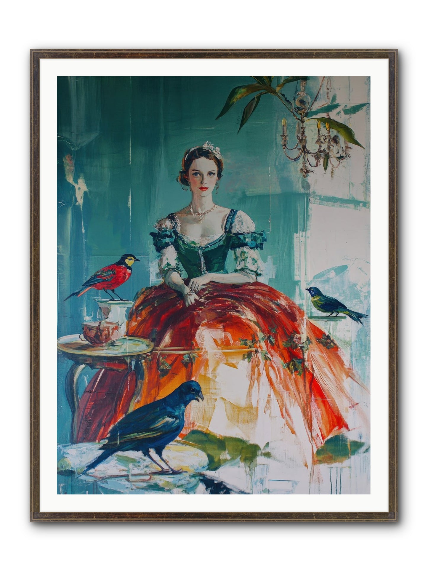Ophelia Hawthorne Framed Print - Slimwoods Black/Gold 36x48