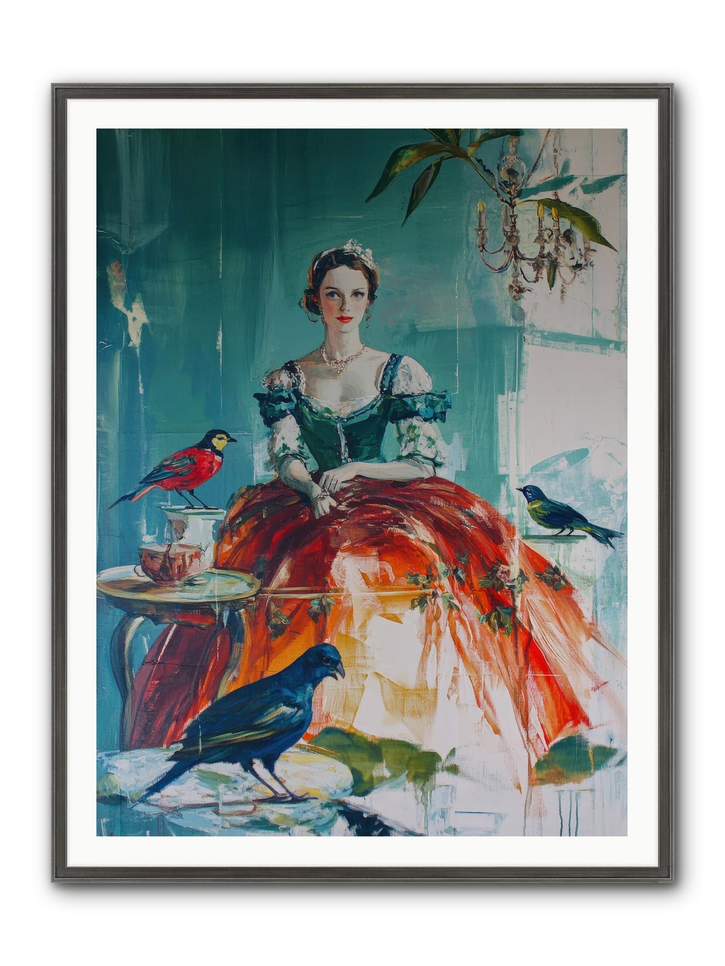 Ophelia Hawthorne Framed Print - Slimwoods Black/Silver 36x48