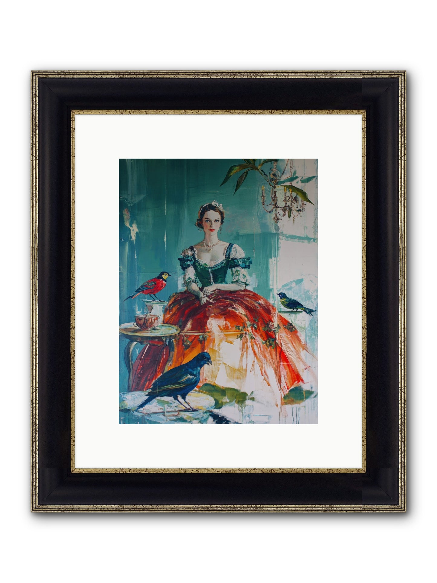 Ophelia Hawthorne Framed Print - Black & Gold 9x12