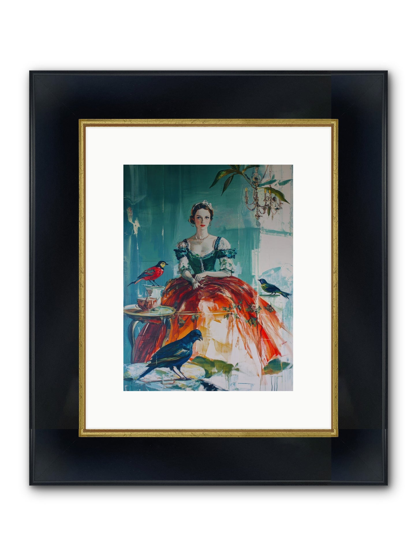 Ophelia Hawthorne Framed Print - Wide Black w/Gold 9x12