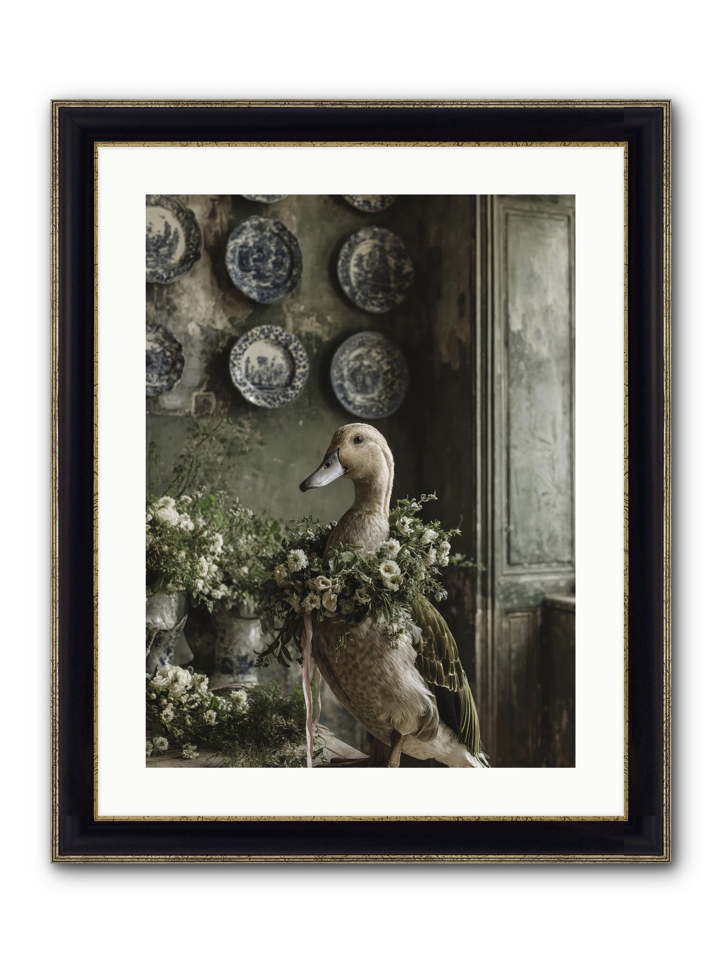 Ophellia Framed Print - Black & Gold 18x24