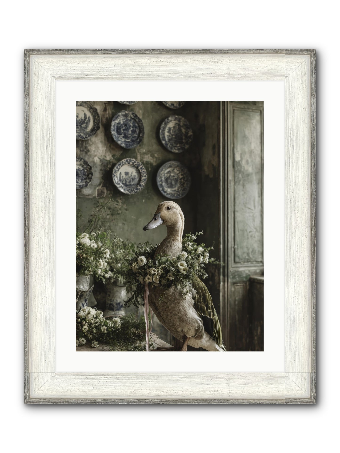 Ophellia Framed Print - Driftwood White 18x24