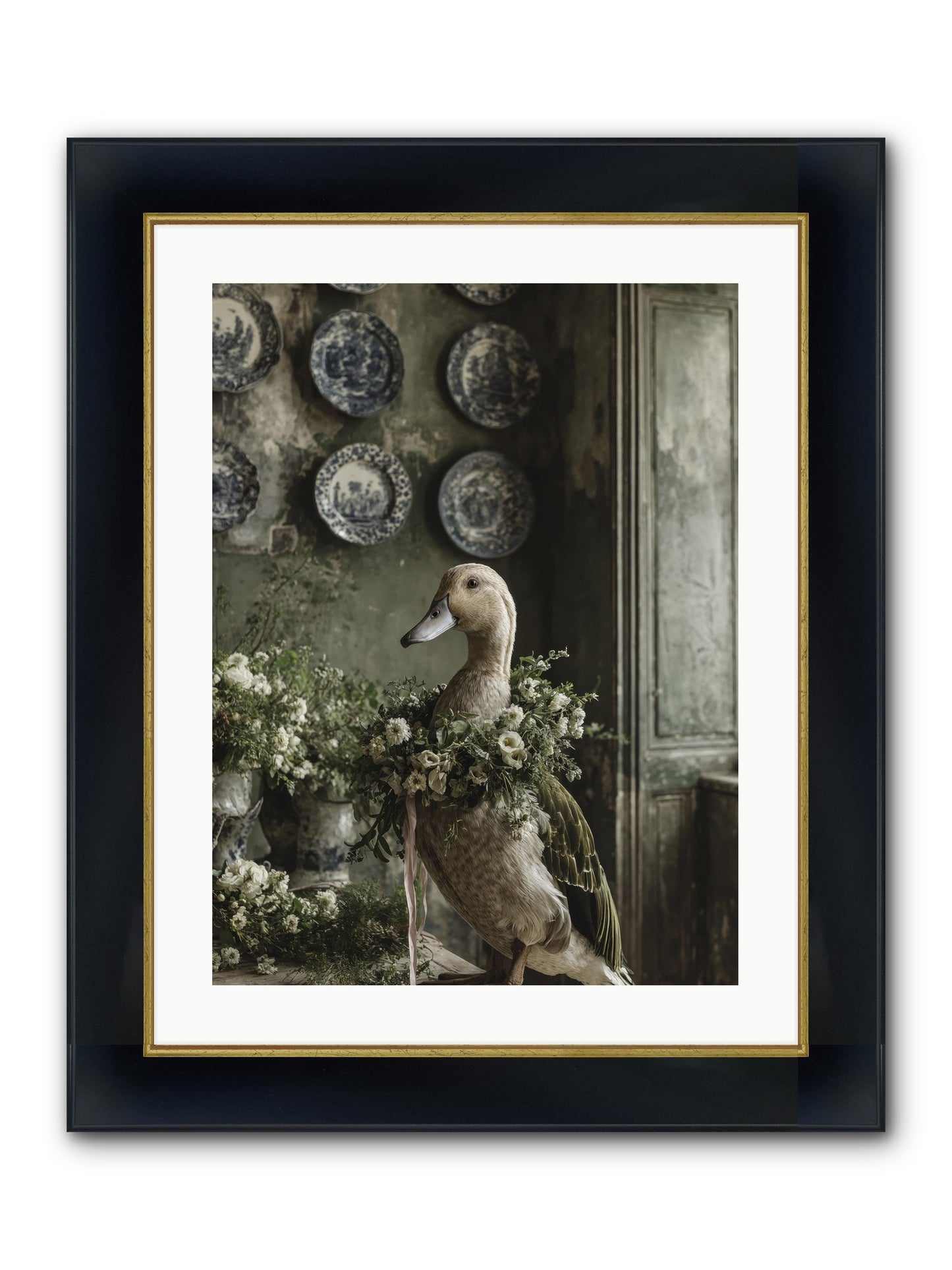 Ophellia Framed Print - Wide Black w/Gold 18x24
