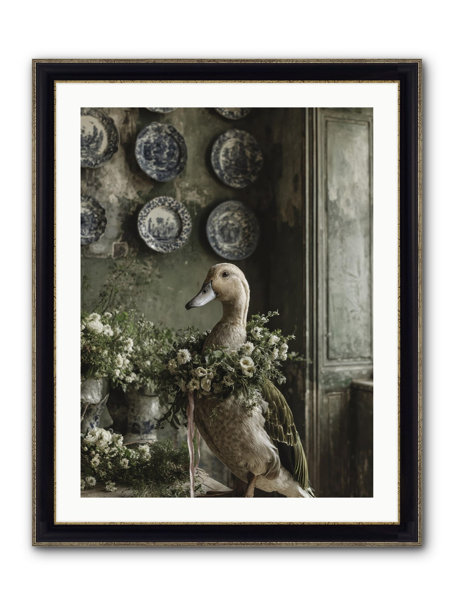 Ophellia Framed Print - Black & Gold 24x32