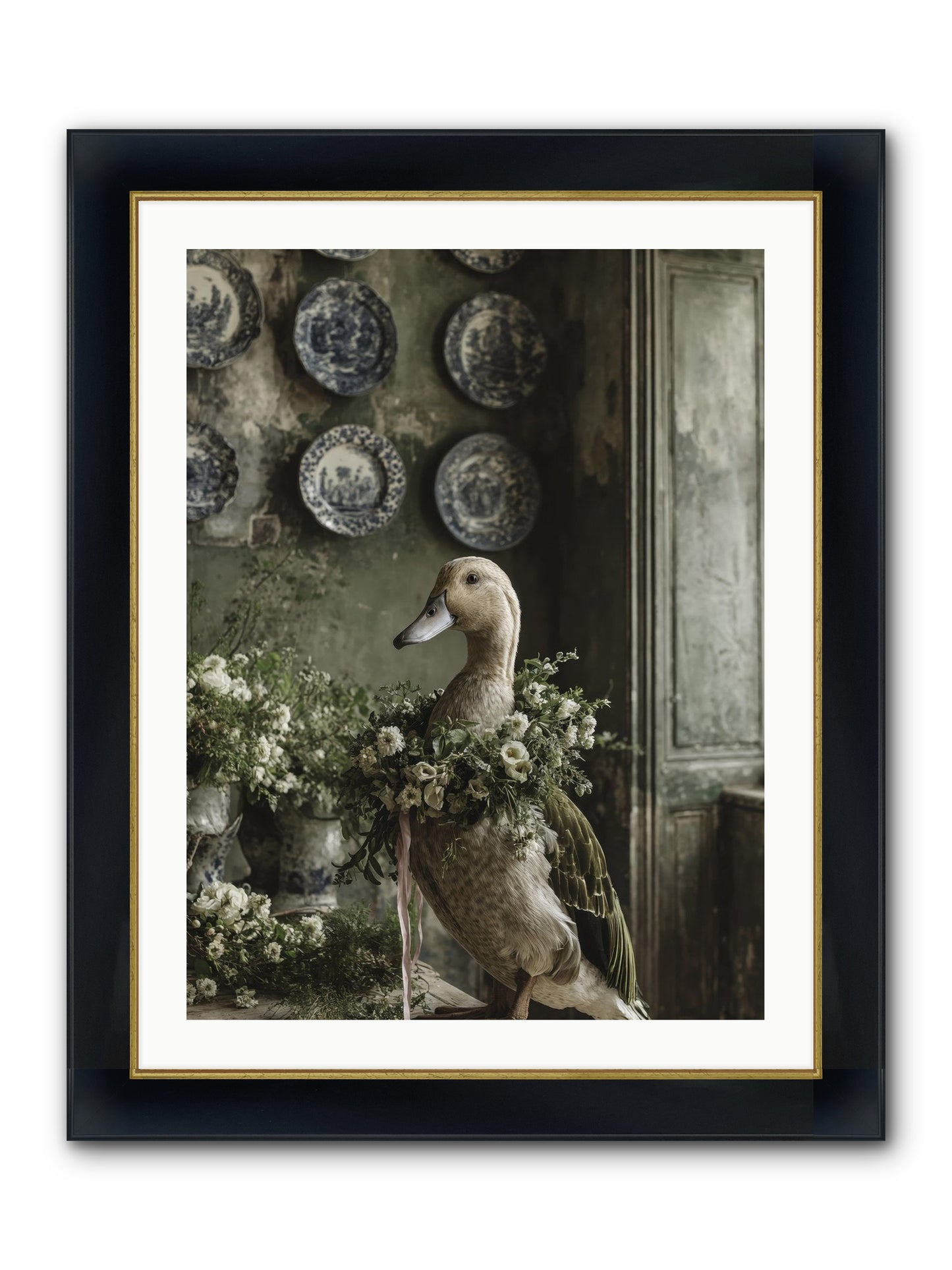 Ophellia Framed Print - Wide Black w/Gold 24x32