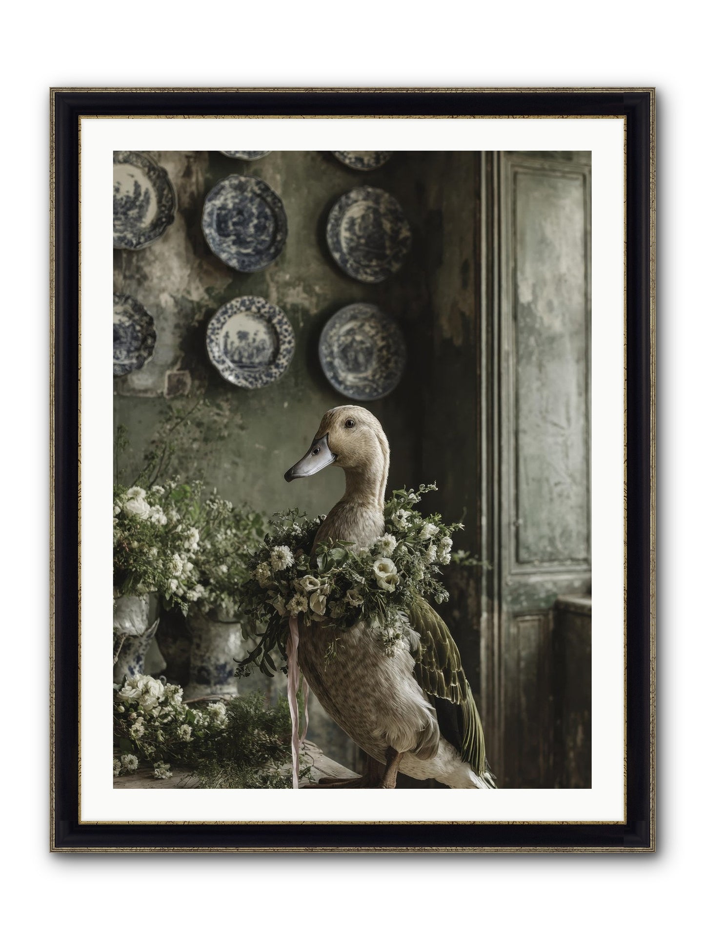 Ophellia Framed Print - Black & Gold 30x40