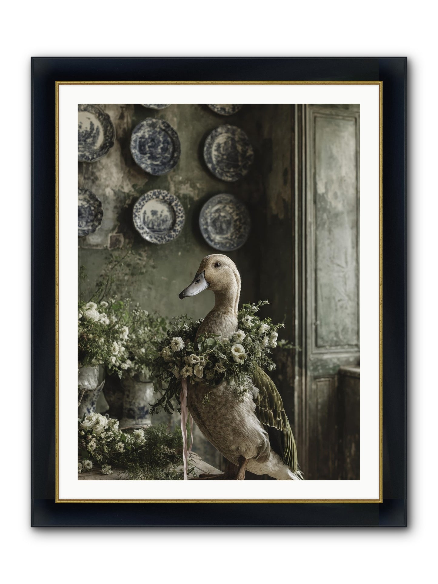 Ophellia Framed Print - Wide Black w/Gold 30x40