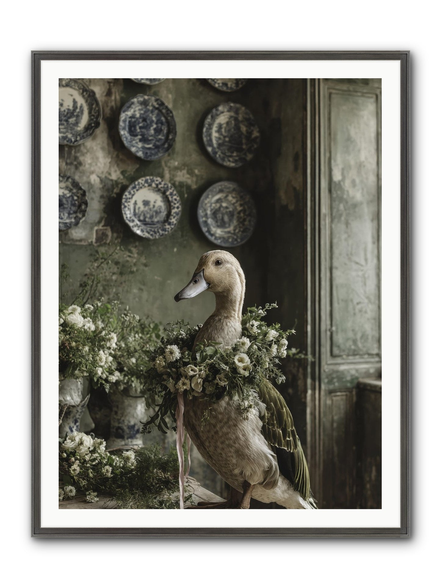 Ophellia Framed Print - Slimwoods Black/Silver 36x48