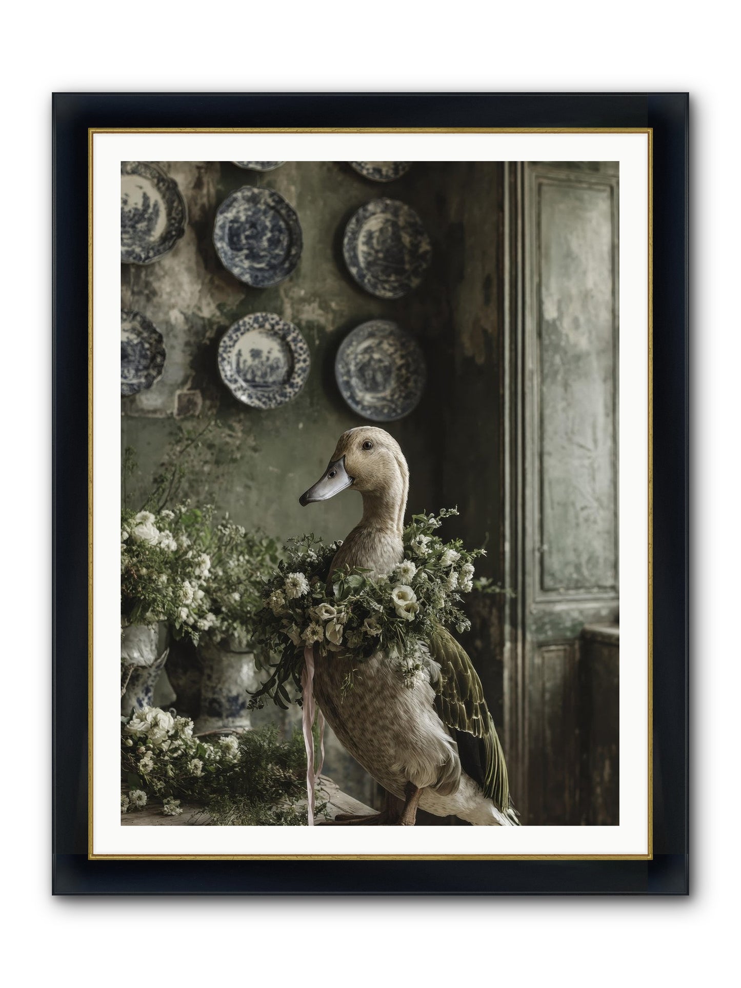 Ophellia Framed Print - Wide Black w/Gold 36x48