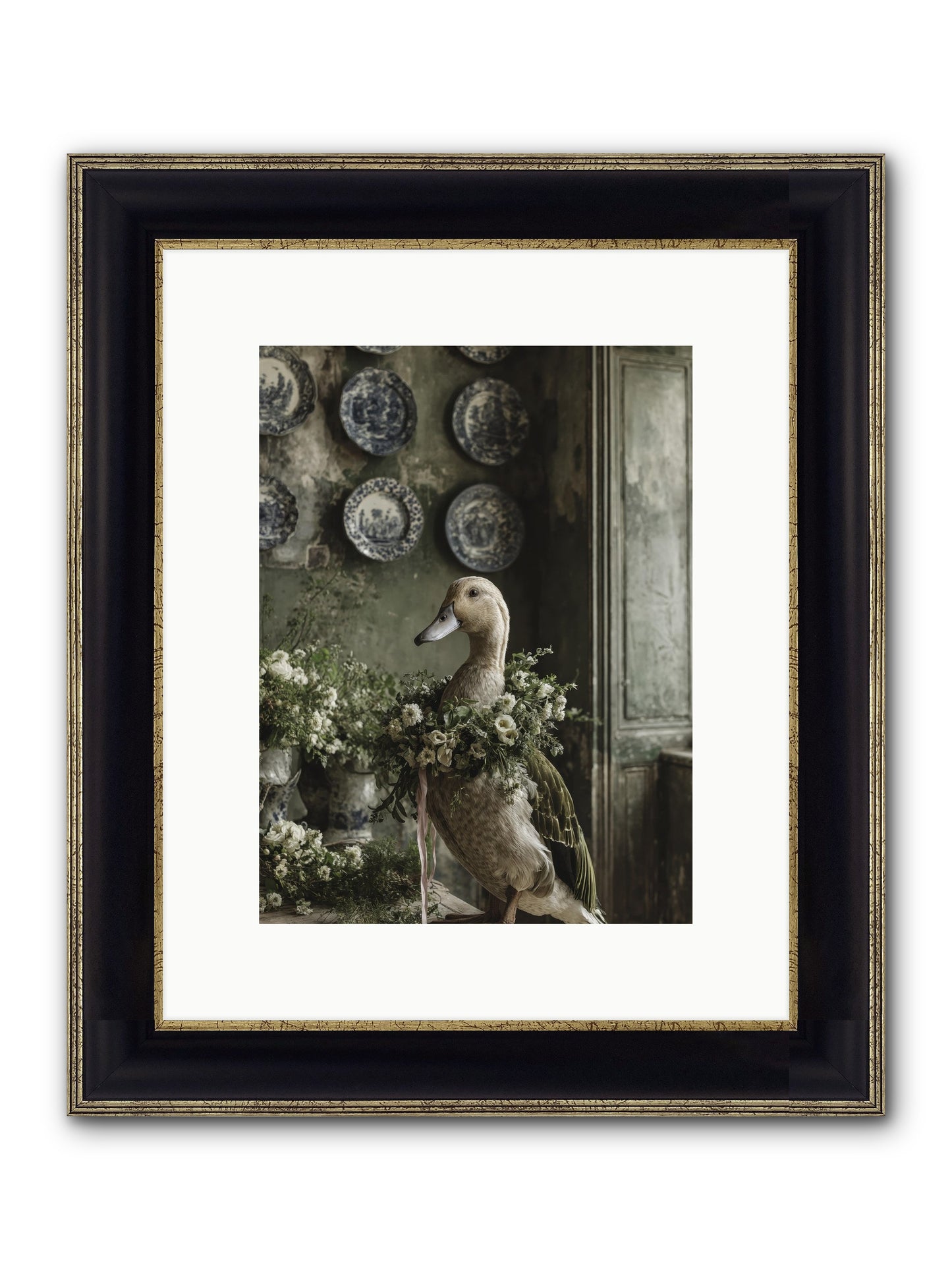 Ophellia Framed Print - Black & Gold 9x12