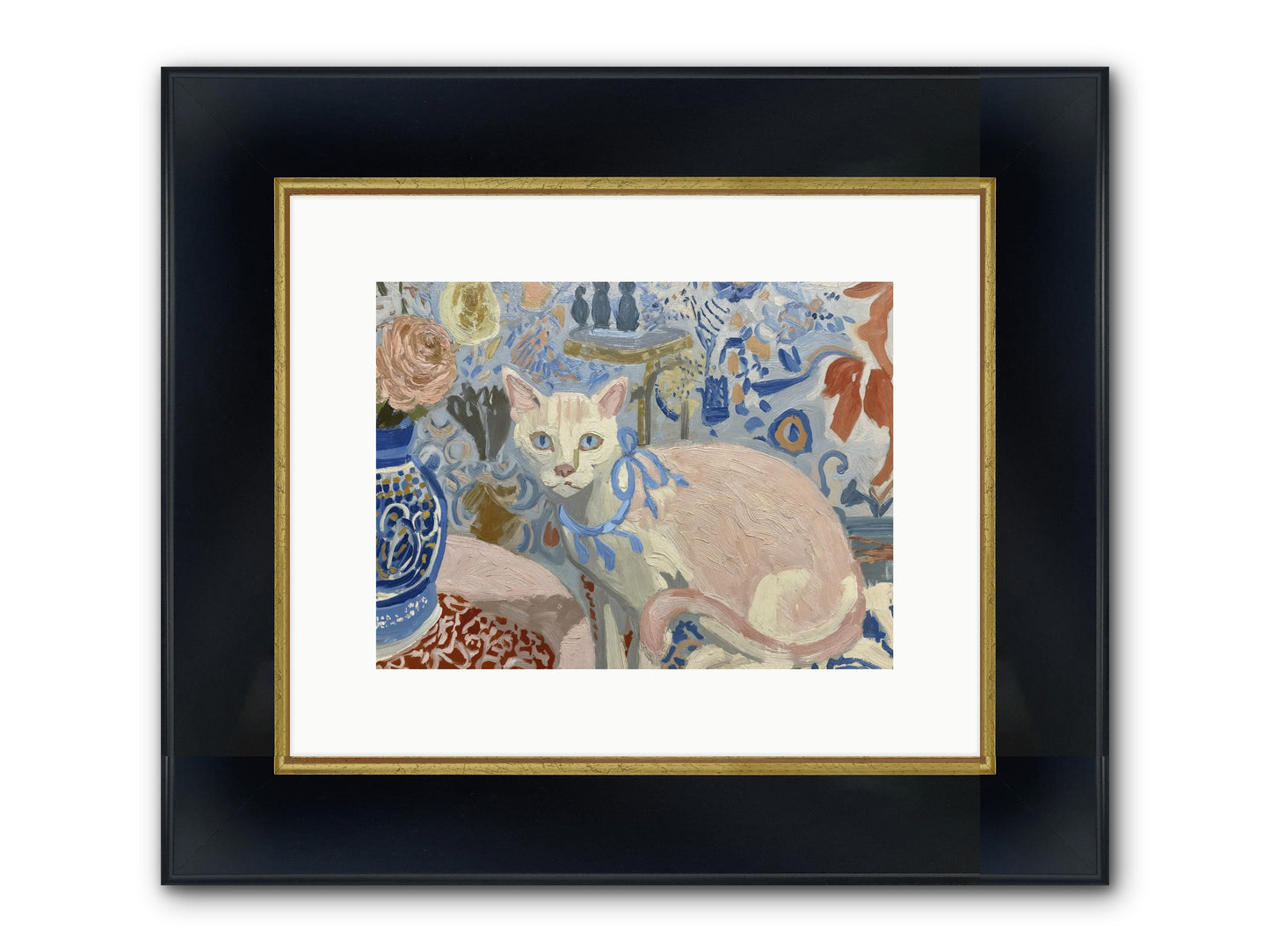 Opinions About Wallpaper Framed Print - Wide Black w/Gold 12x9
