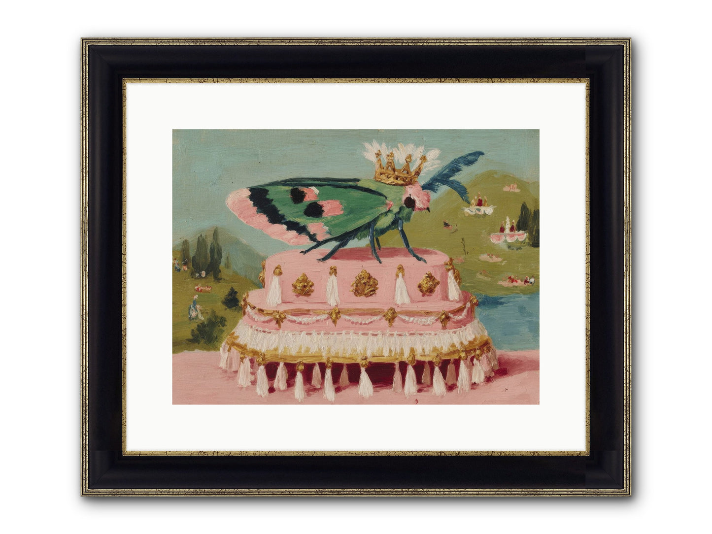 Opulent Miniatures Framed Print - Black & Gold 16x12