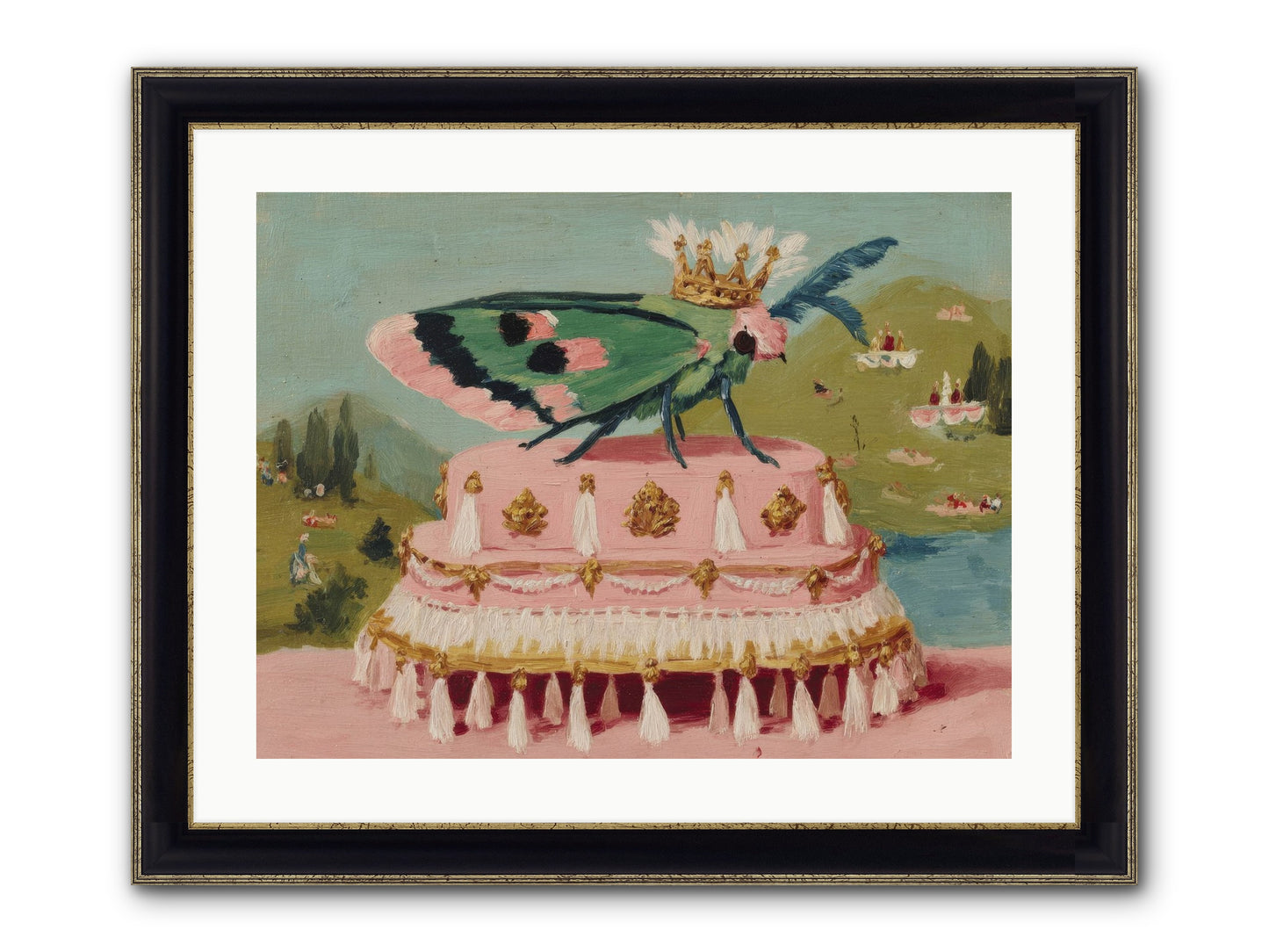 Opulent Miniatures Framed Print - Black & Gold 24x18