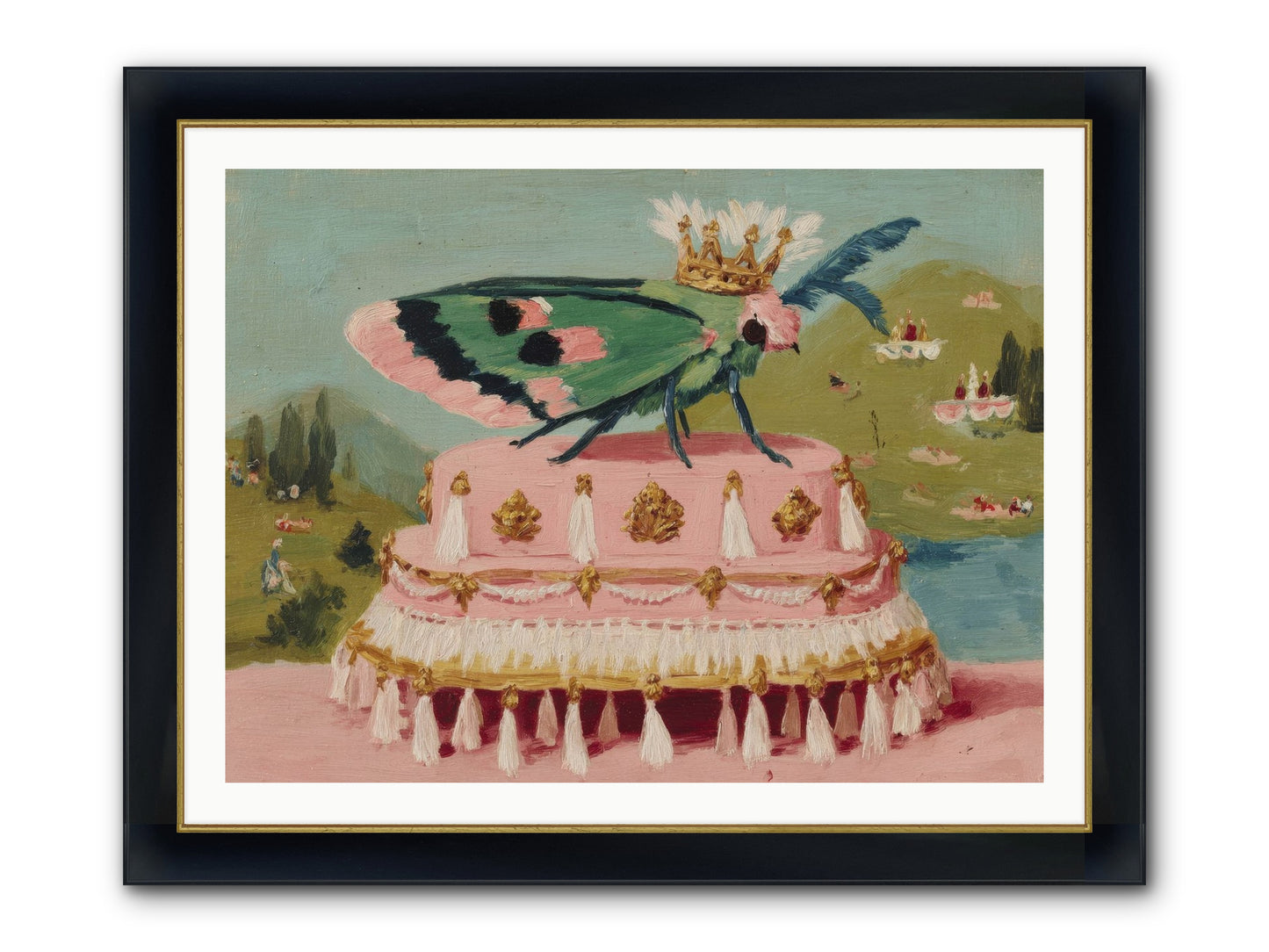 Opulent Miniatures Framed Print - Wide Black w/Gold 40x30