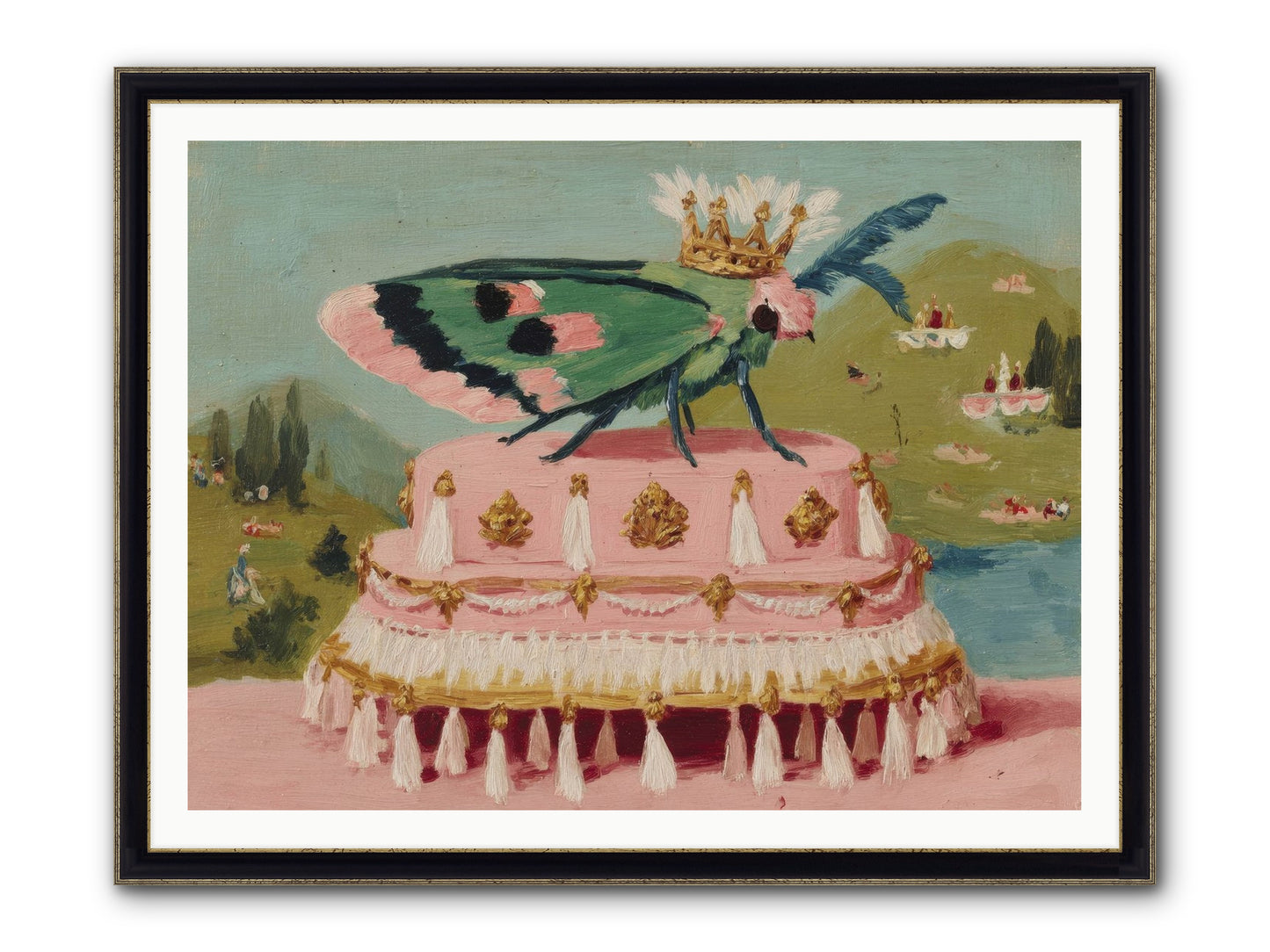 Opulent Miniatures Framed Print - Black & Gold 48x36