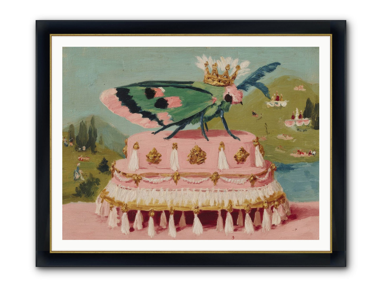 Opulent Miniatures Framed Print - Wide Black w/Gold 48x36