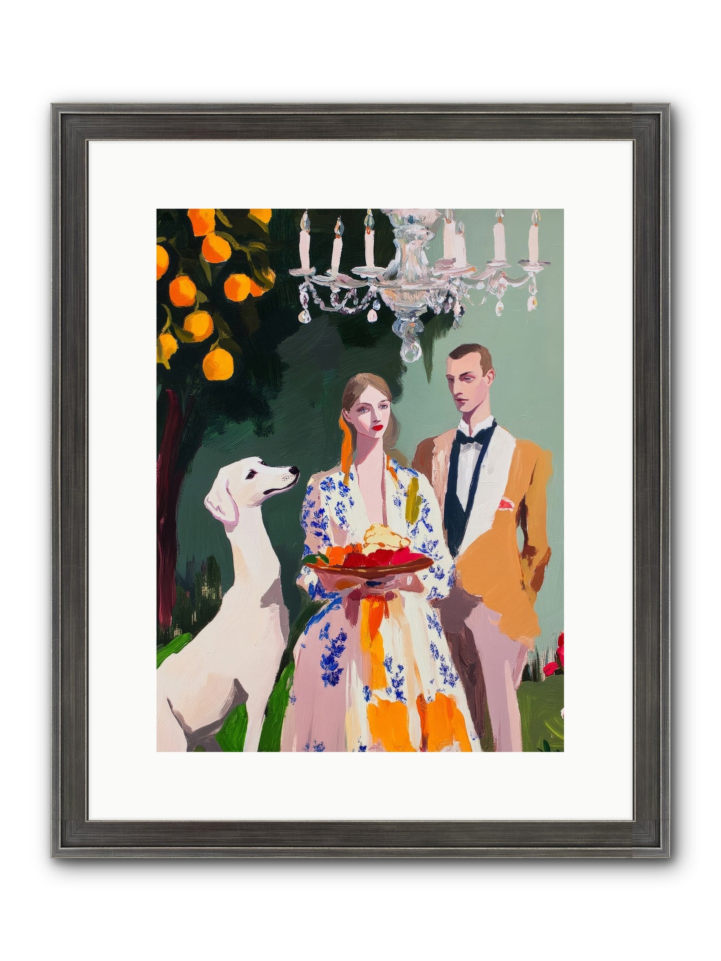 Orange Blossom Ball Framed Print - Slimwoods Black/Silver 12x16
