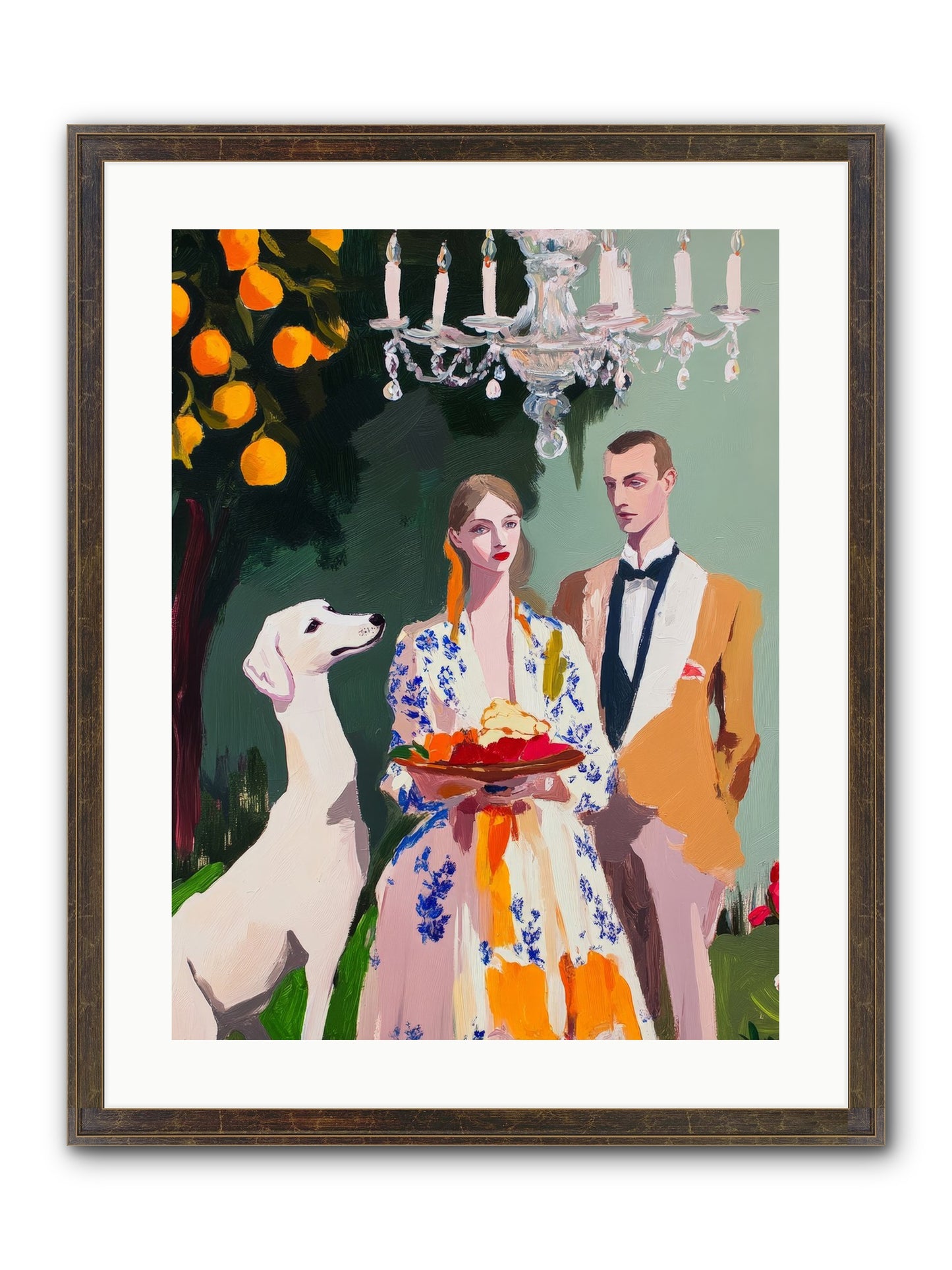 Orange Blossom Ball Framed Print - Slimwoods Black/Gold 18x24