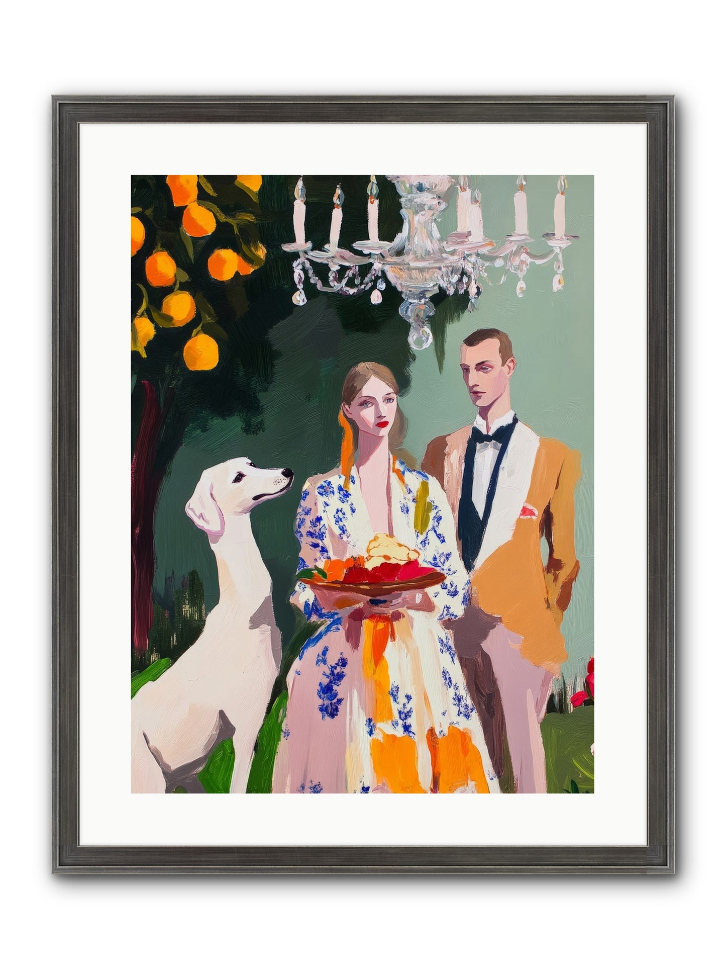 Orange Blossom Ball Framed Print - Slimwoods Black/Silver 18x24