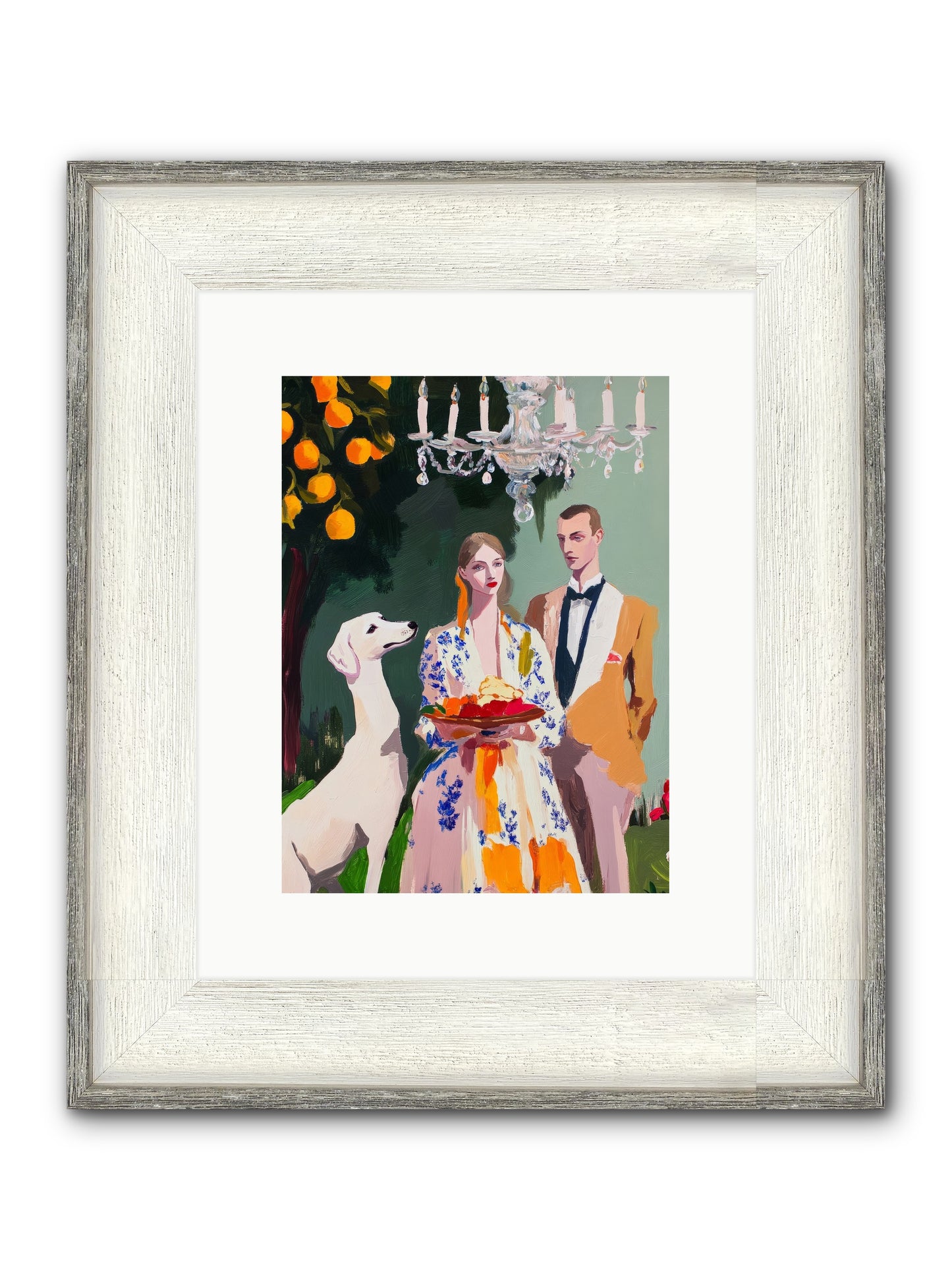 Orange Blossom Ball Framed Print - Driftwood White 9x12