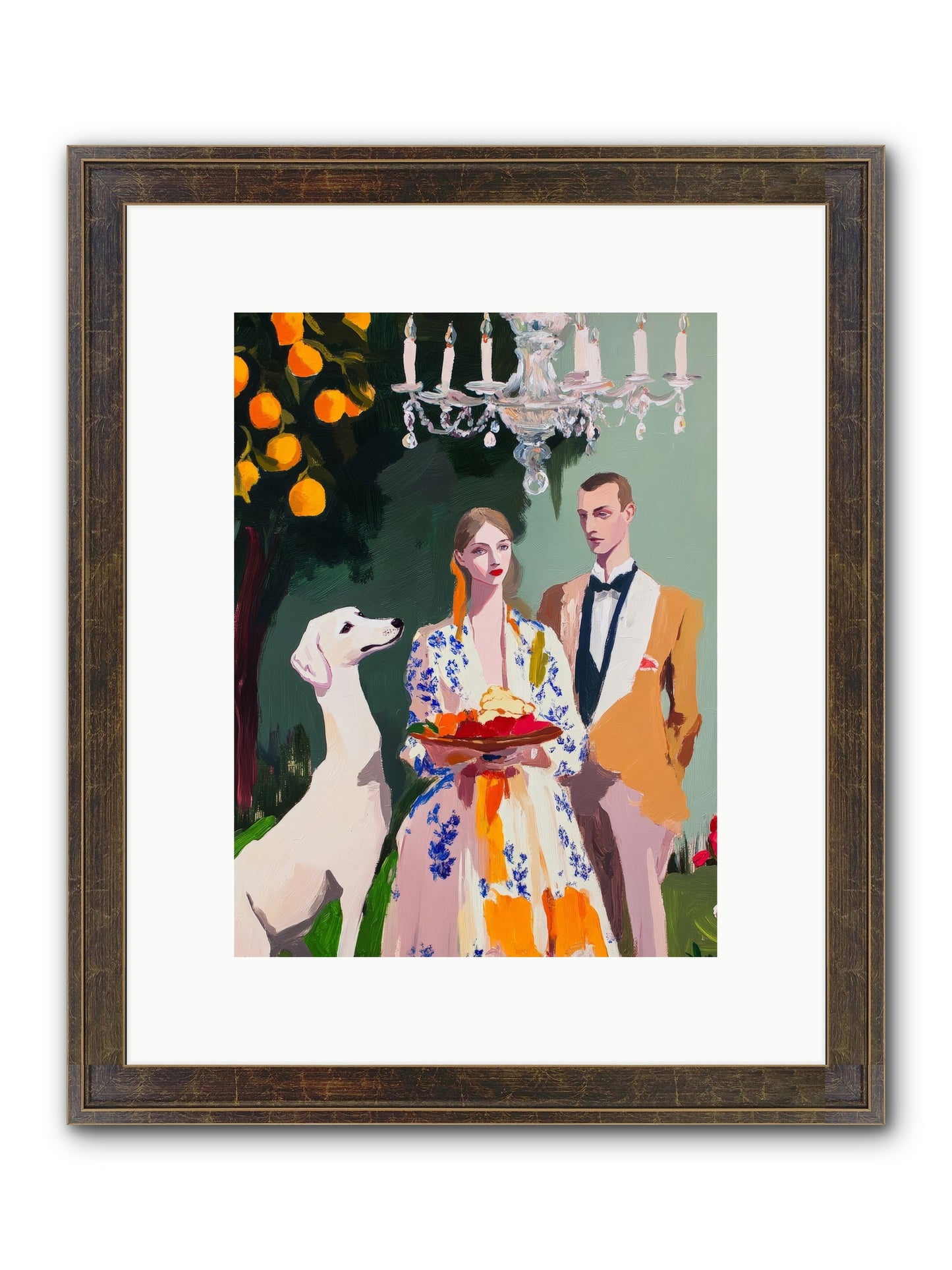 Orange Blossom Ball Framed Print - Slimwoods Black/Gold 9x12