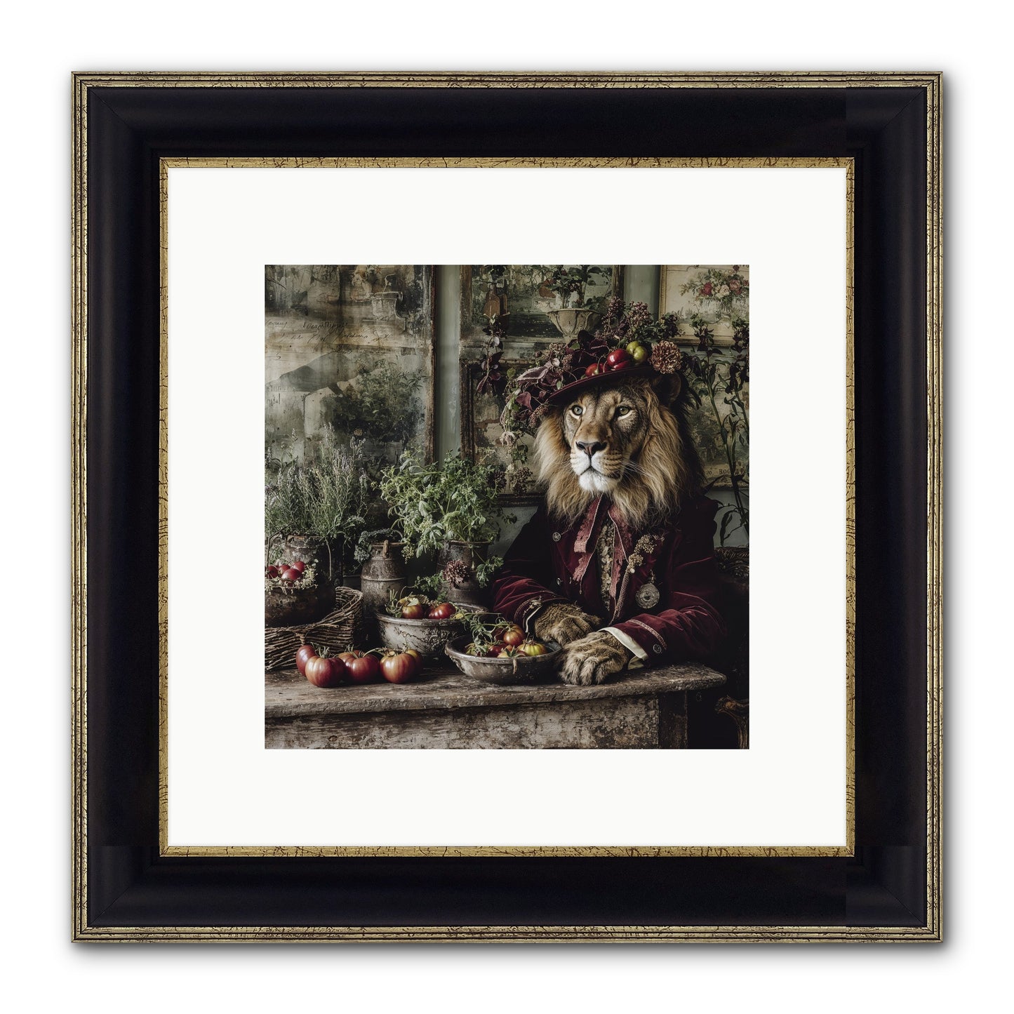 Orchard Afternoon Framed Print - Black & Gold 10x10