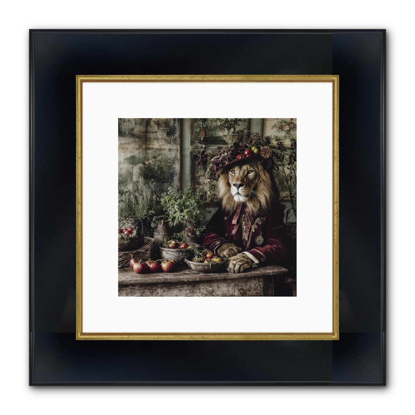 Orchard Afternoon Framed Print - Wide Black w/Gold 10x10