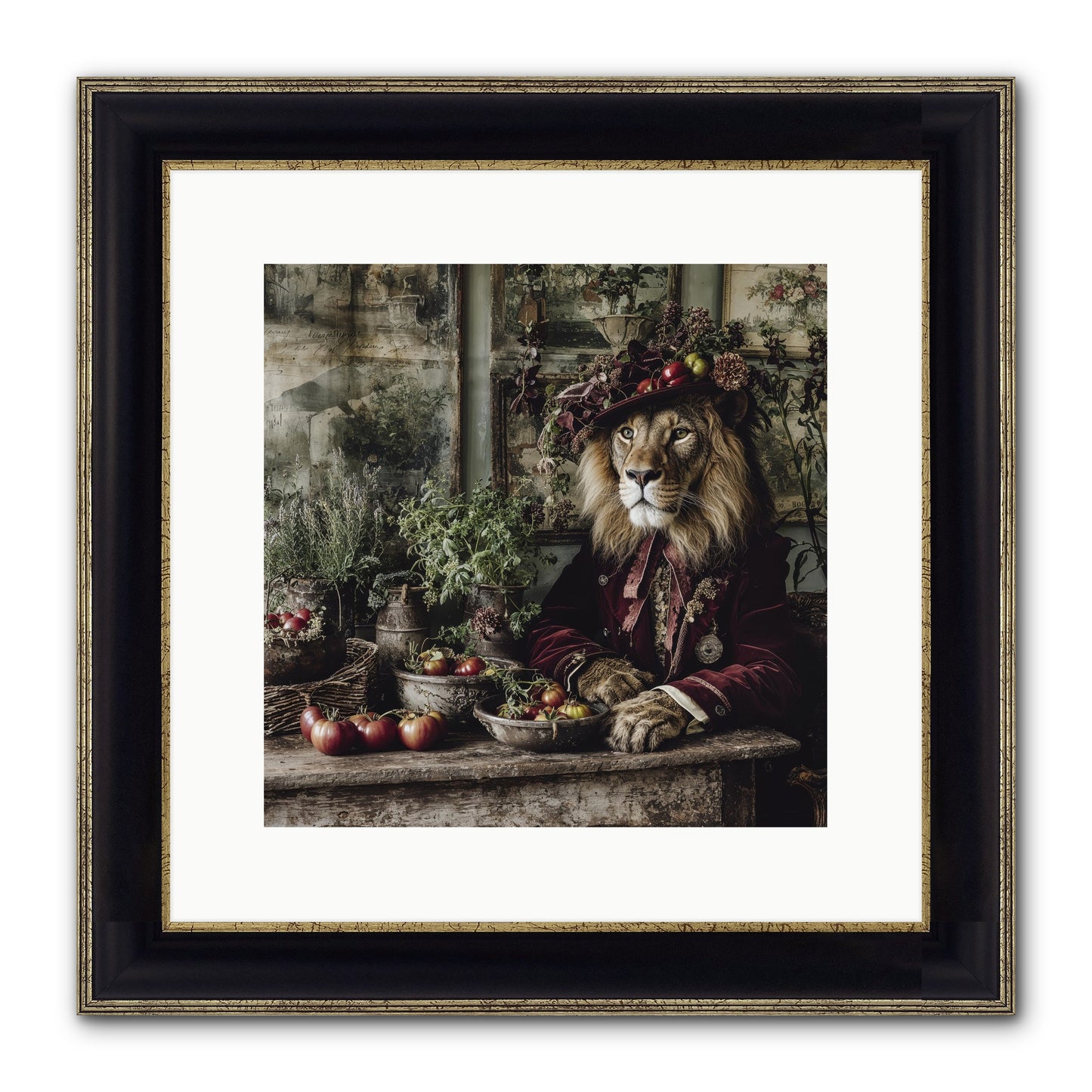Orchard Afternoon Framed Print - Black & Gold 12x12
