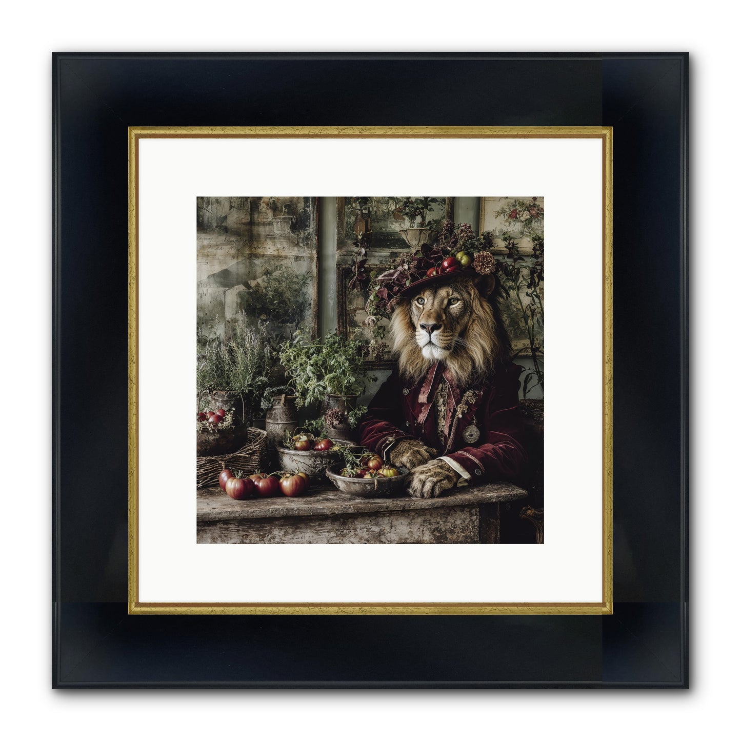 Orchard Afternoon Framed Print - Wide Black w/Gold 12x12