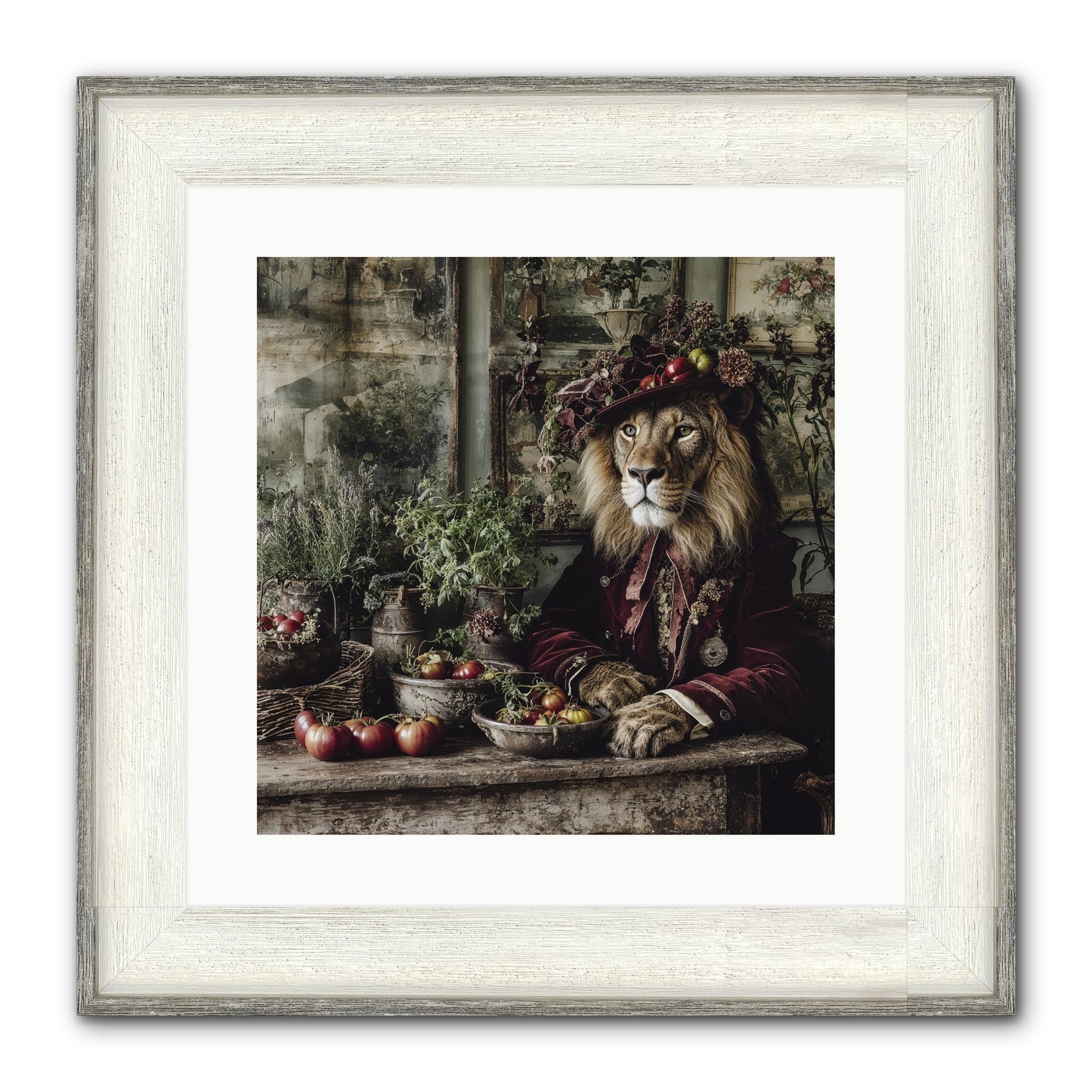 Orchard Afternoon Framed Print - Driftwood White 16x16