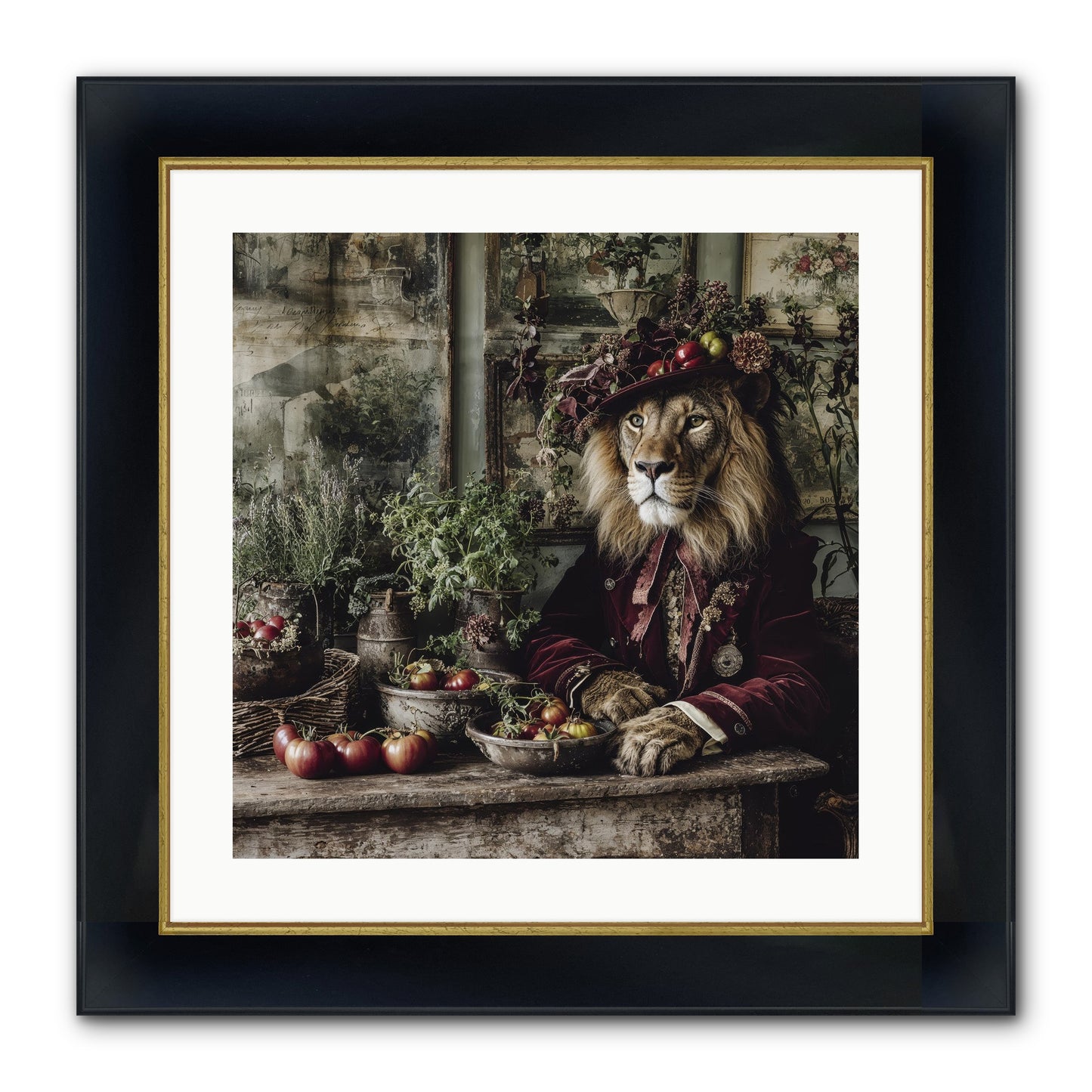 Orchard Afternoon Framed Print - Wide Black w/Gold 20x20