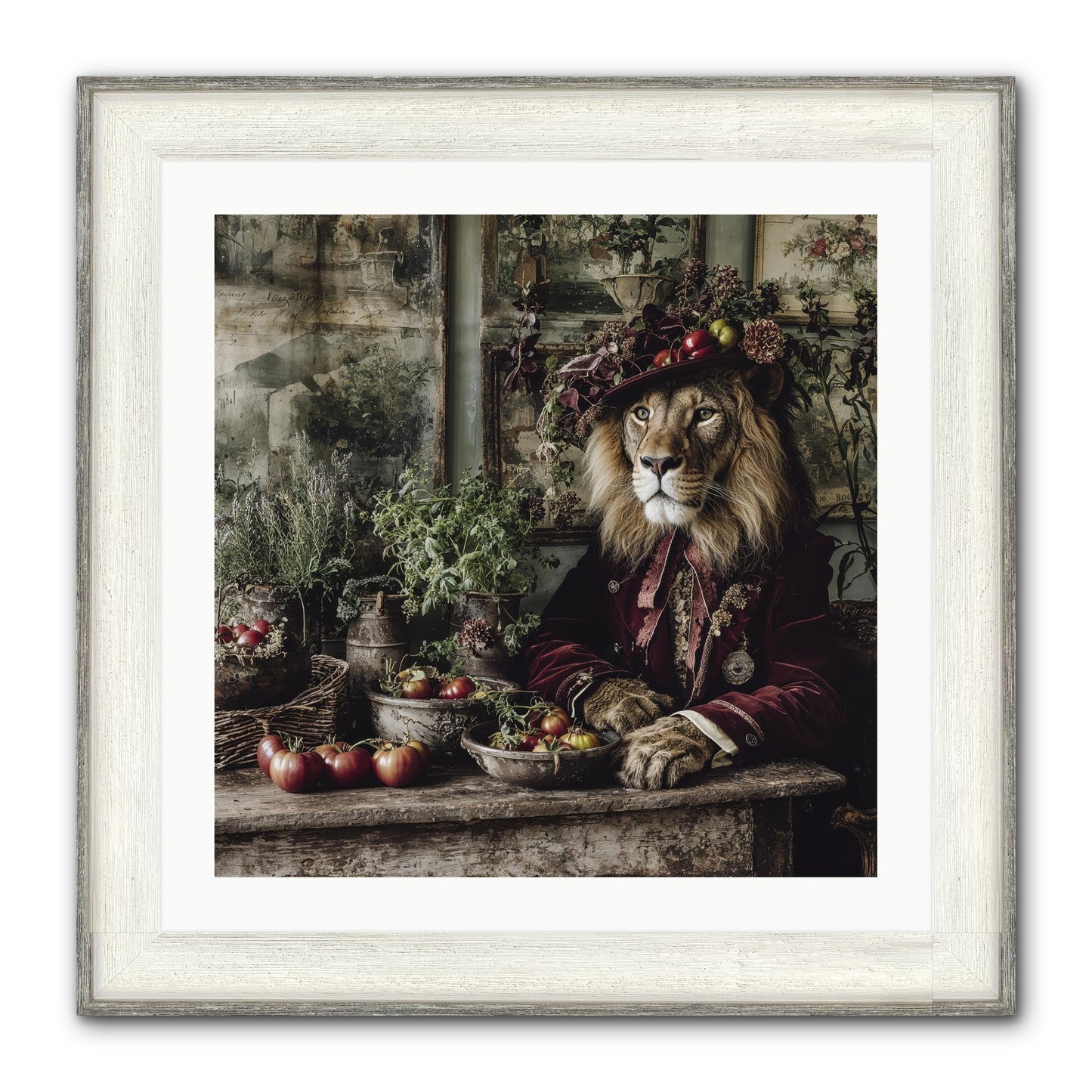 Orchard Afternoon Framed Print - Driftwood White 24x24