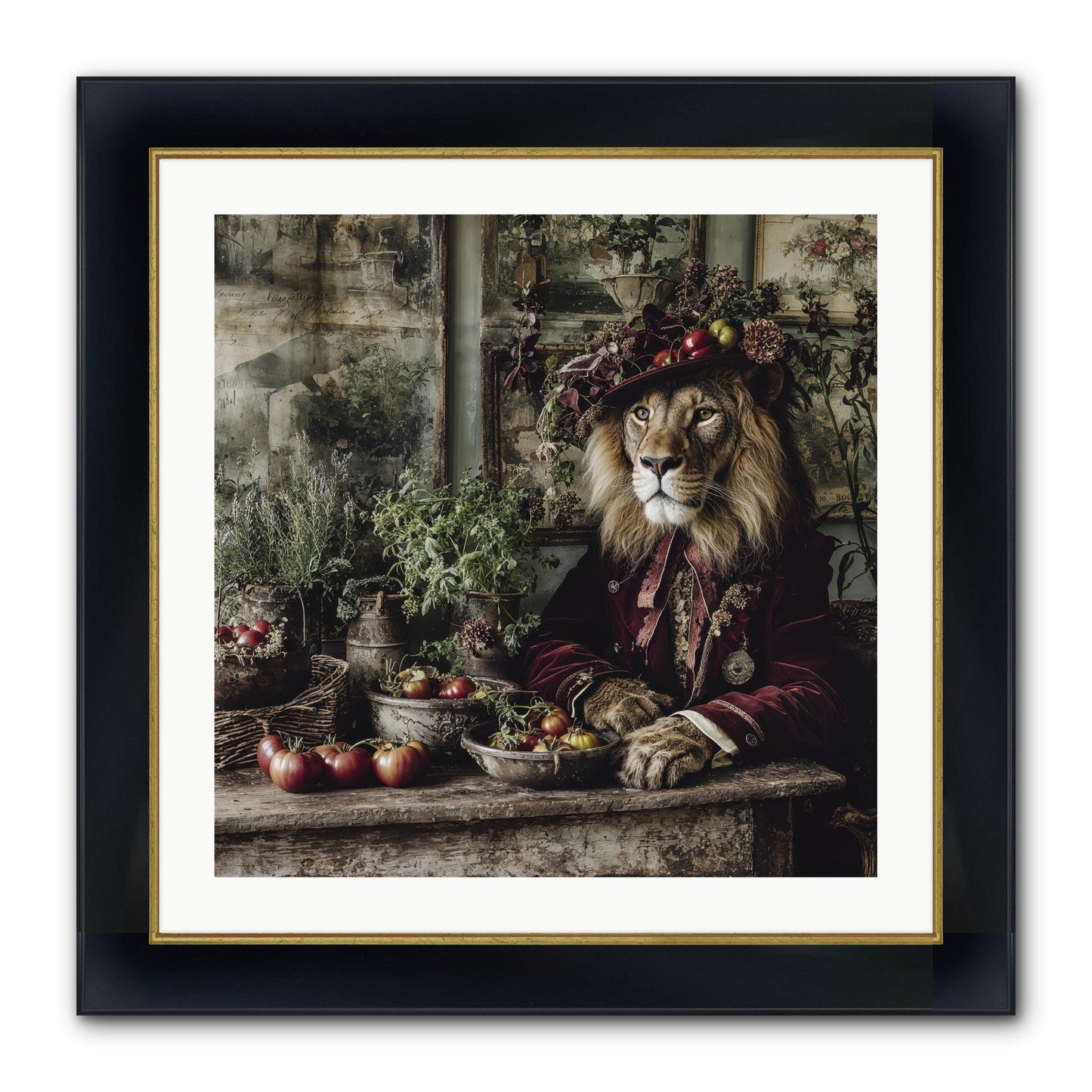 Orchard Afternoon Framed Print - Wide Black w/Gold 24x24