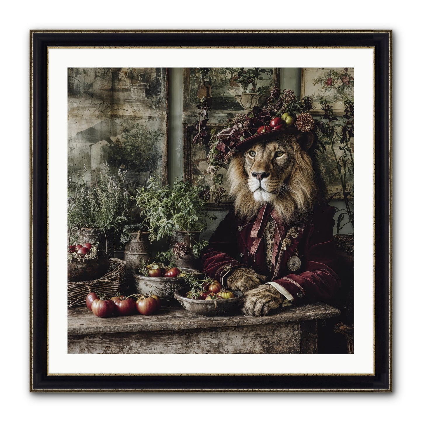 Orchard Afternoon Framed Print - Black & Gold 30x30