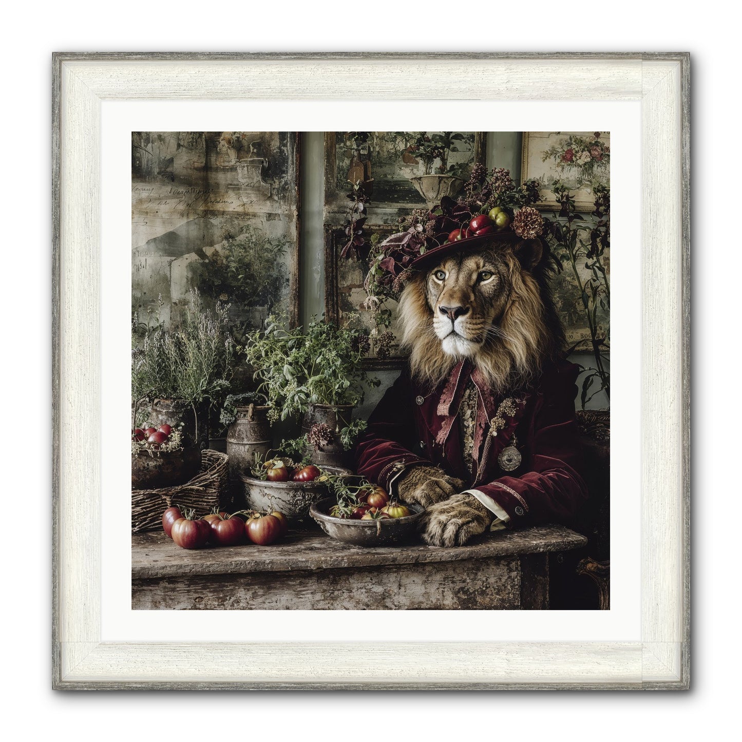 Orchard Afternoon Framed Print - Driftwood White 30x30