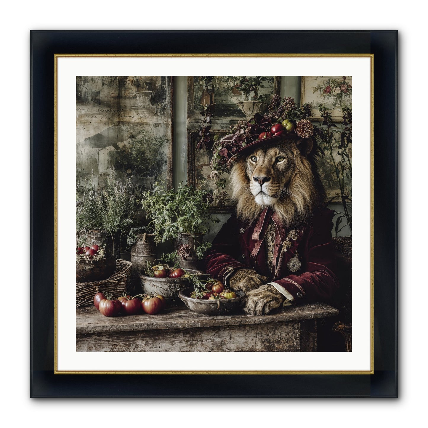 Orchard Afternoon Framed Print - Wide Black w/Gold 30x30