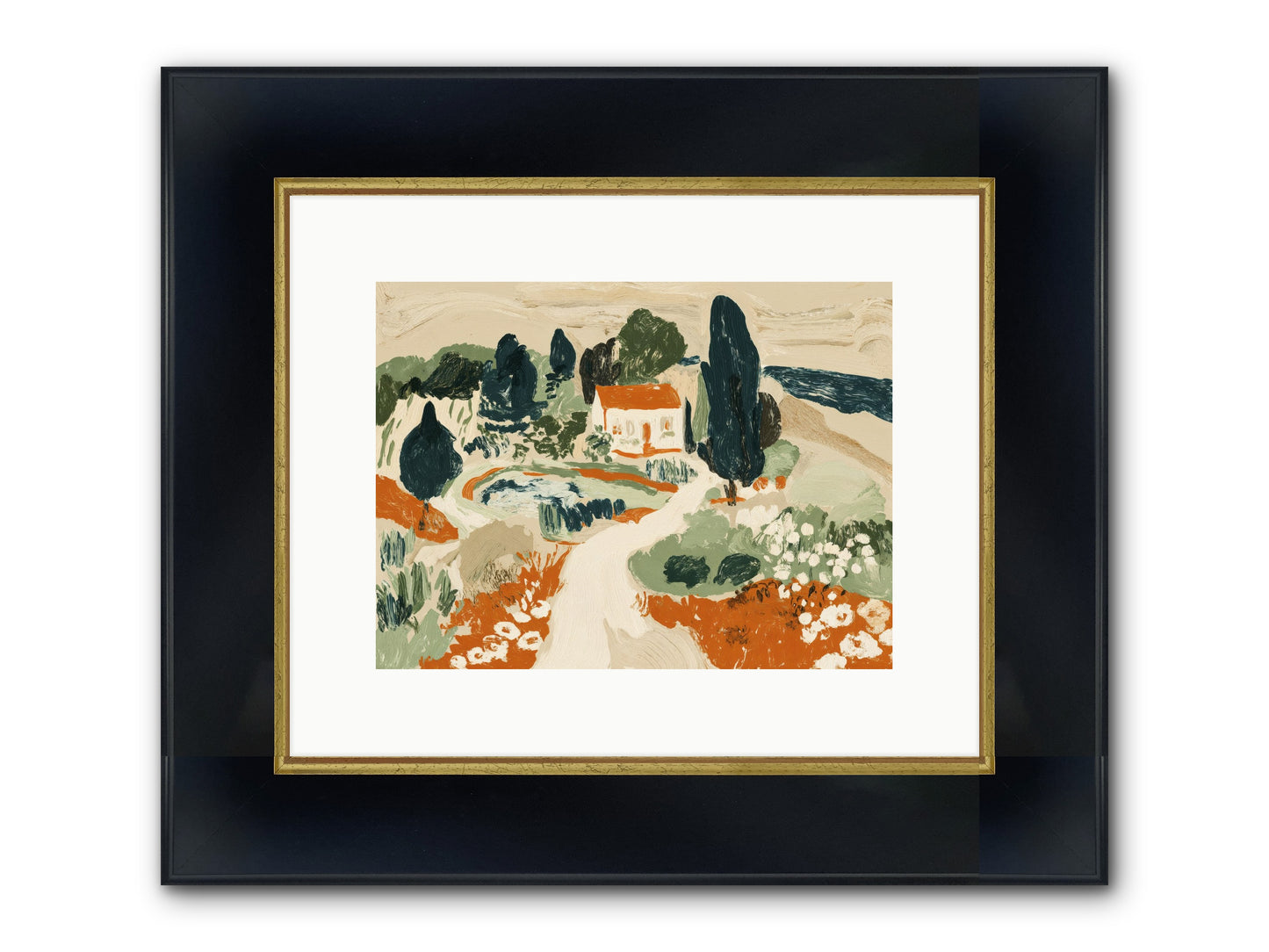 Orchard Logic Framed Print - Wide Black w/Gold 12x9