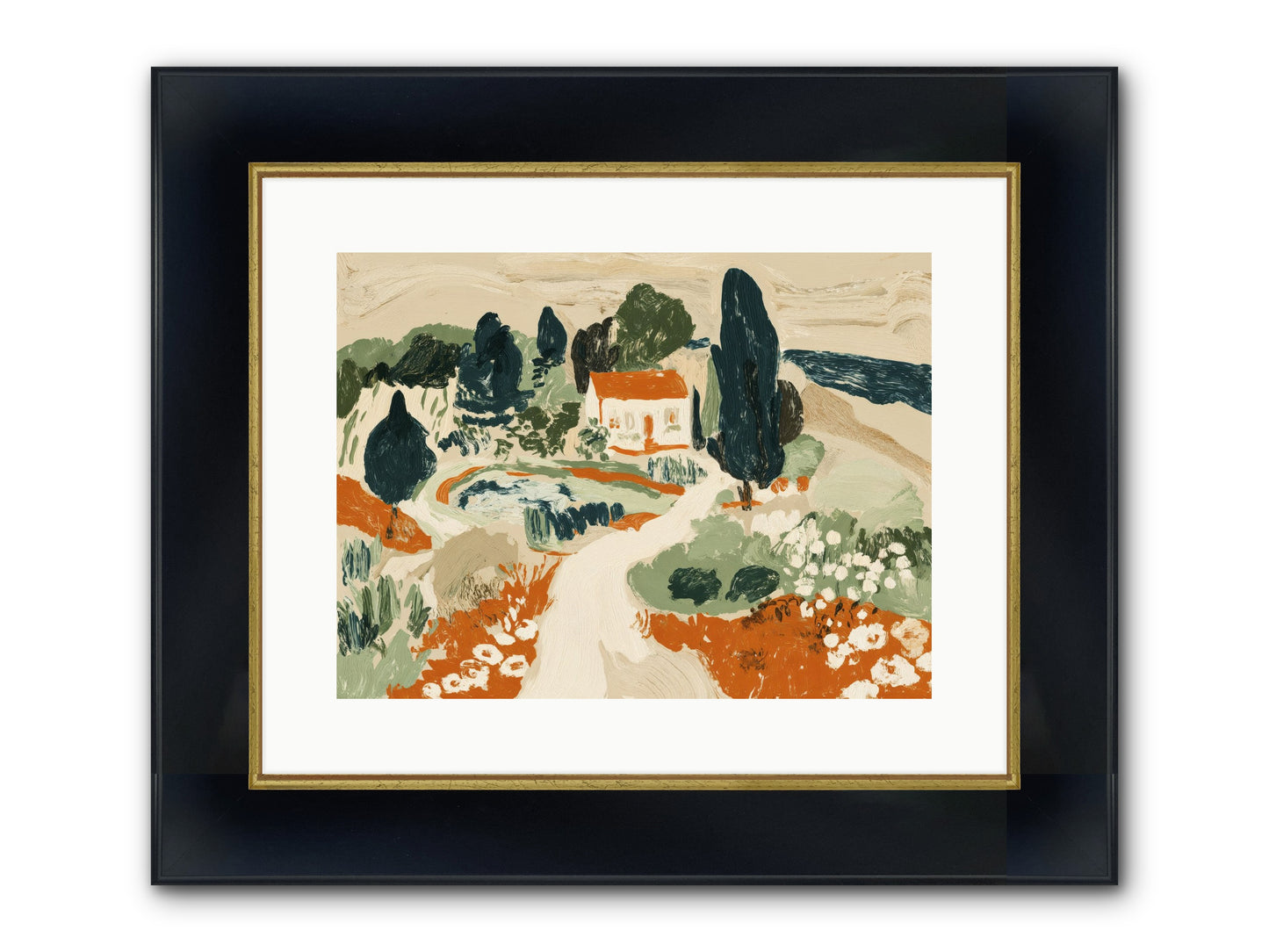 Orchard Logic Framed Print - Wide Black w/Gold 16x12