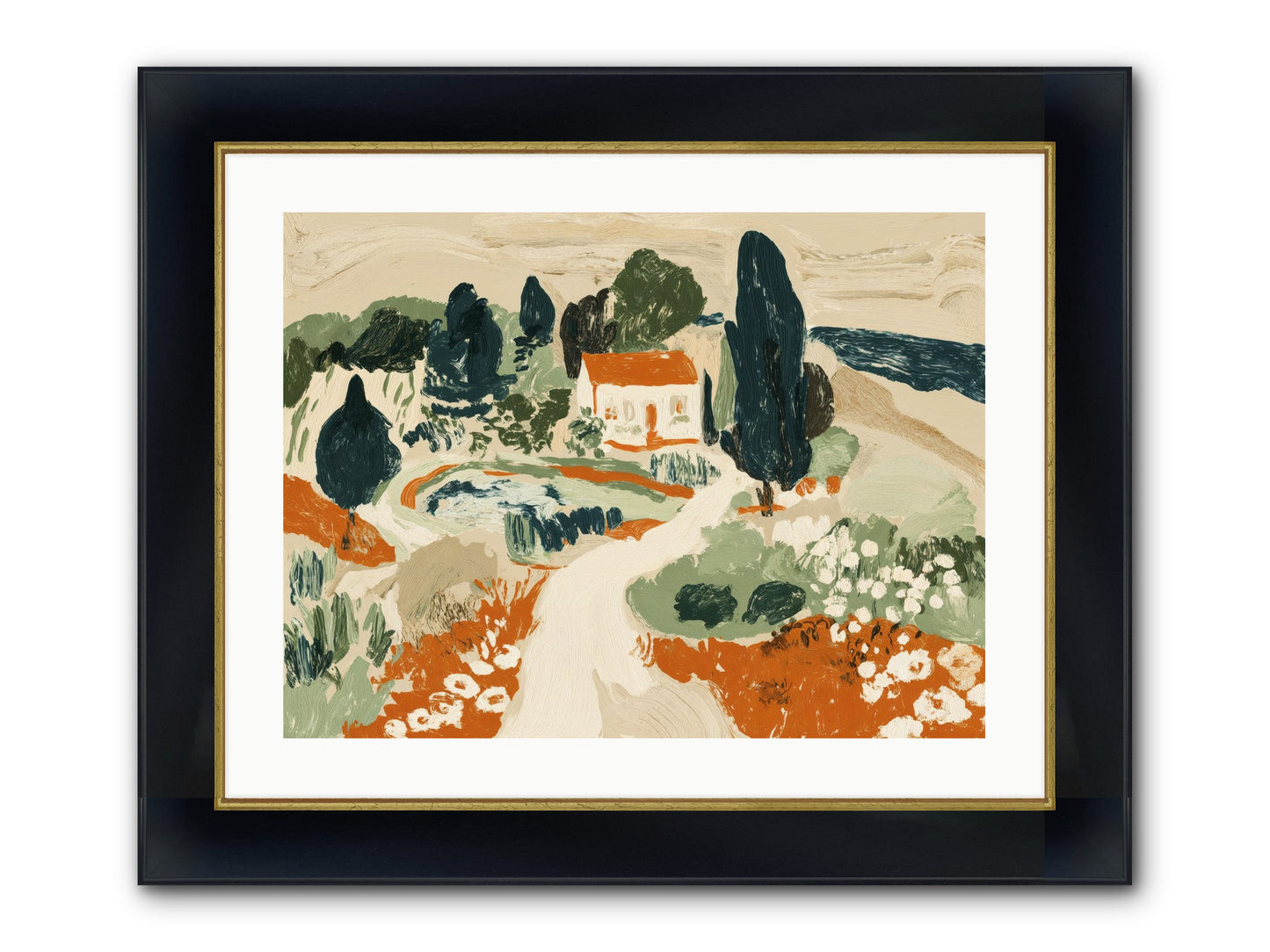 Orchard Logic Framed Print - Wide Black w/Gold 24x18