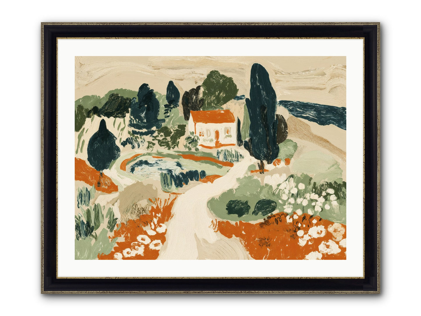 Orchard Logic Framed Print - Black & Gold 32x24