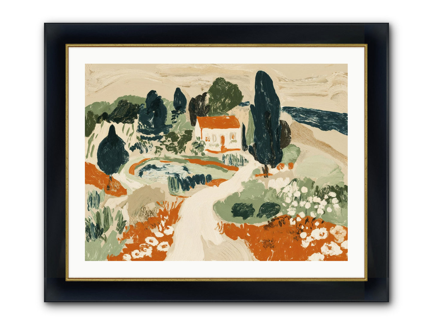 Orchard Logic Framed Print - Wide Black w/Gold 32x24