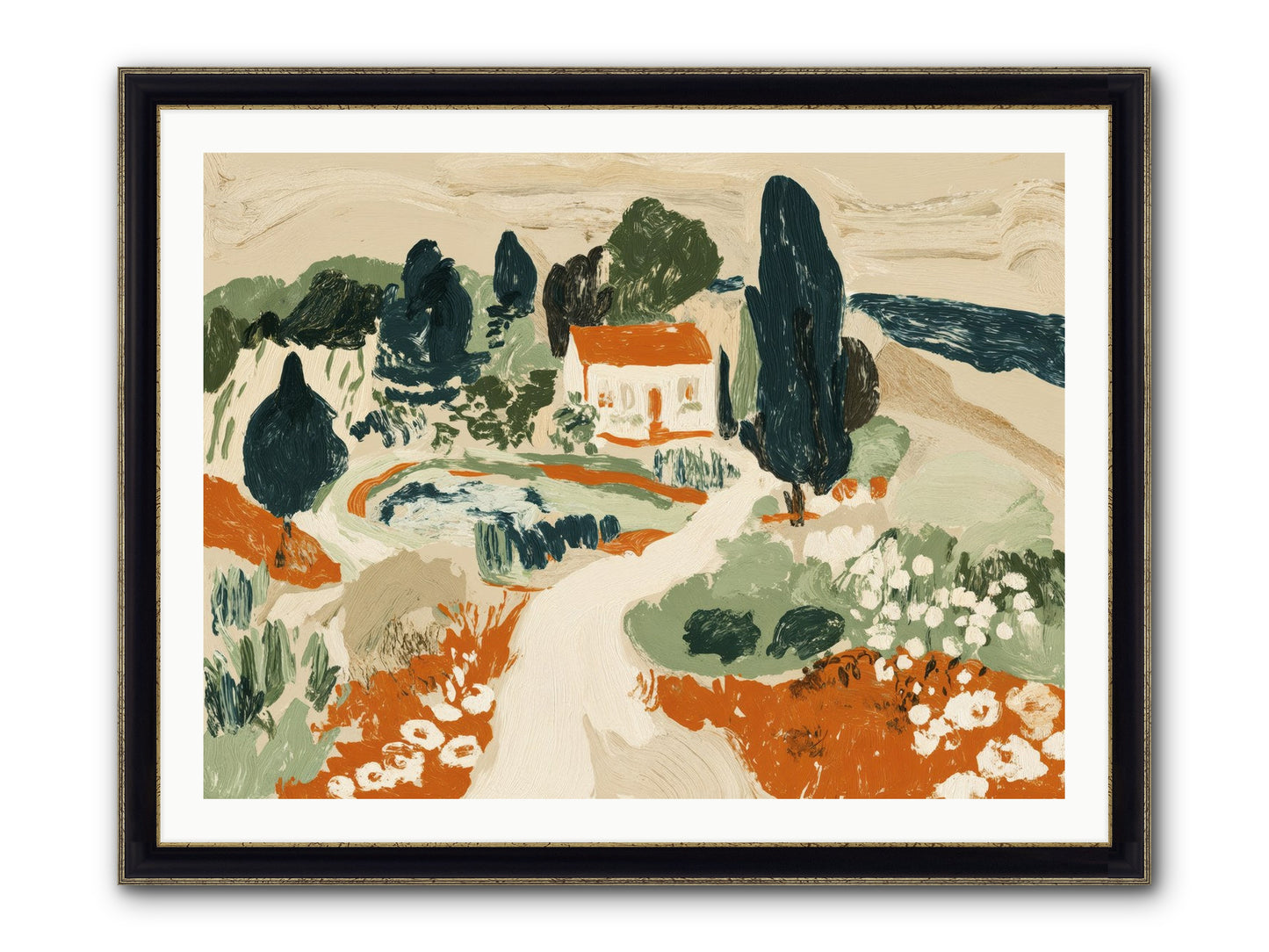 Orchard Logic Framed Print - Black & Gold 40x30