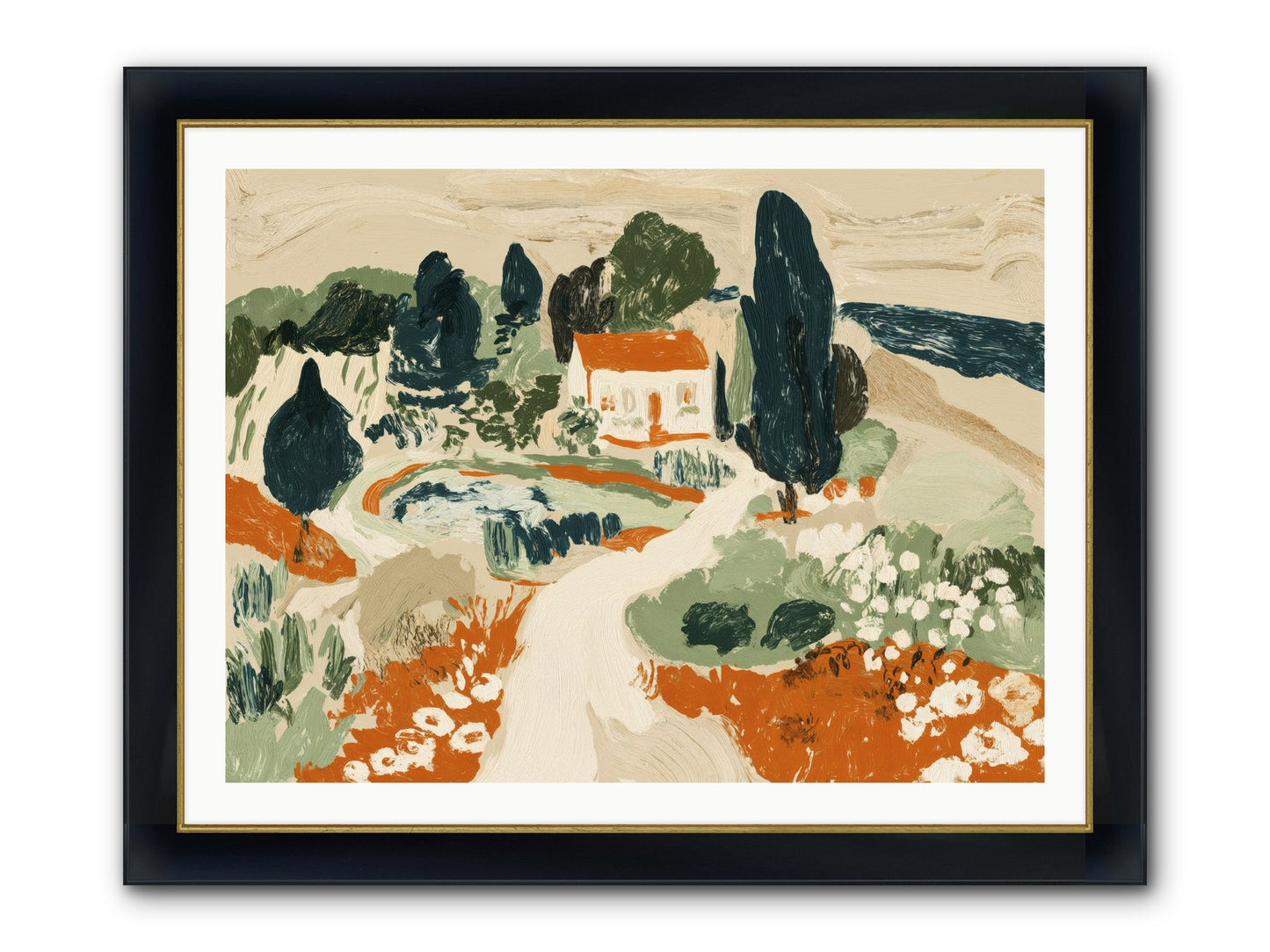 Orchard Logic Framed Print - Wide Black w/Gold 40x30