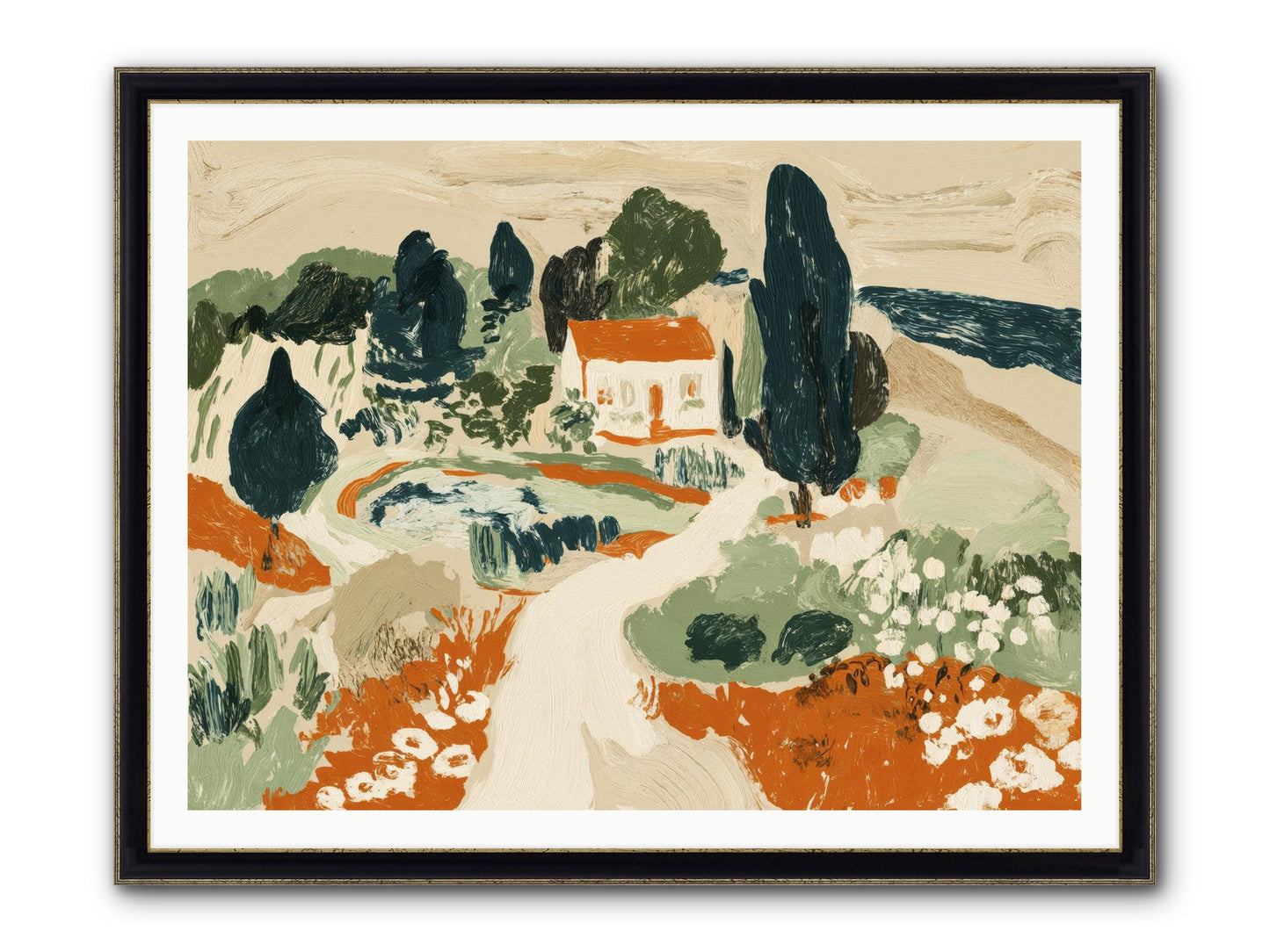 Orchard Logic Framed Print - Black & Gold 48x36