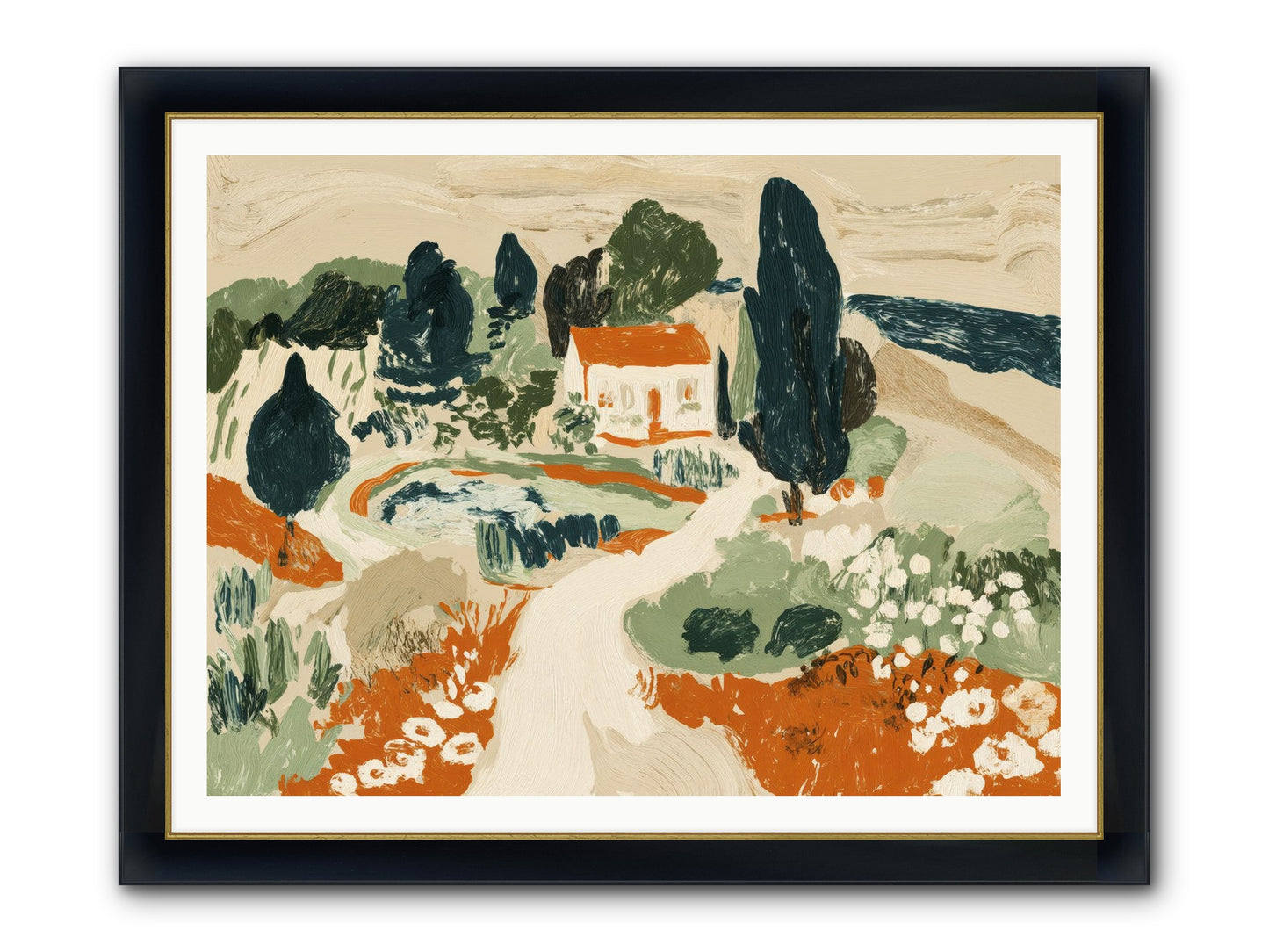 Orchard Logic Framed Print - Wide Black w/Gold 48x36