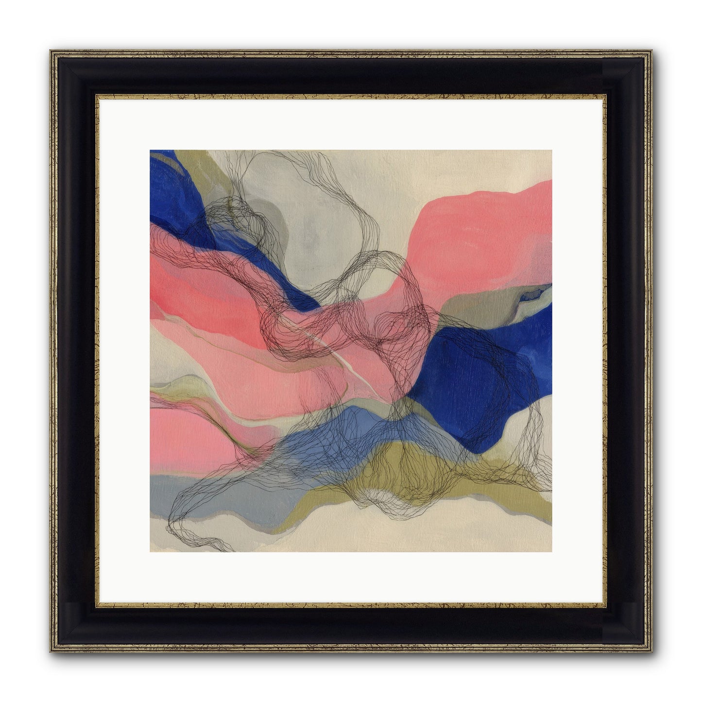 Orionis Framed Print - Black & Gold 16x16